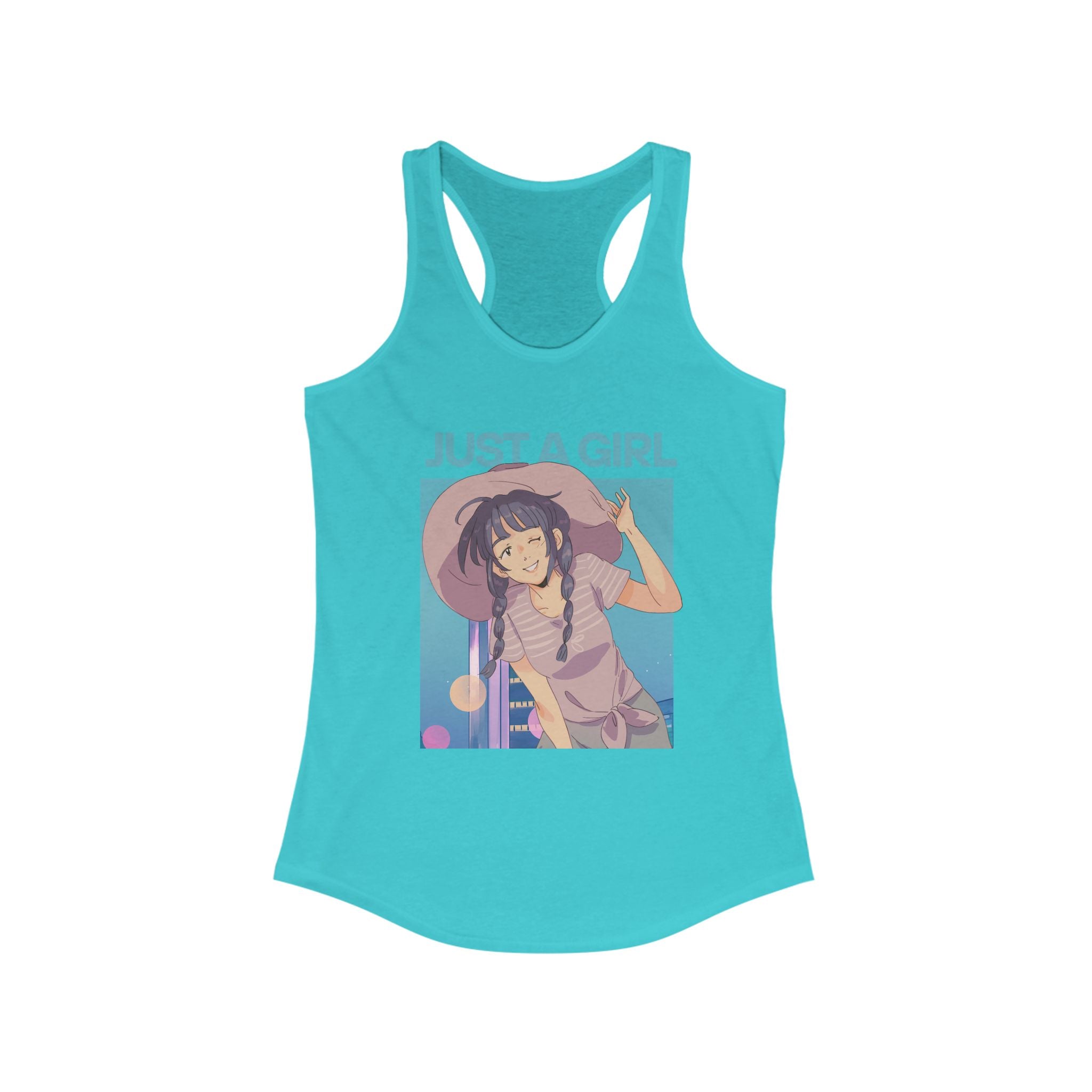Workout Tank Tops for Women - Gym Exercise Athletic - Yoga Tops Racerback Sports Shirts - Just A girl - Shirt Print