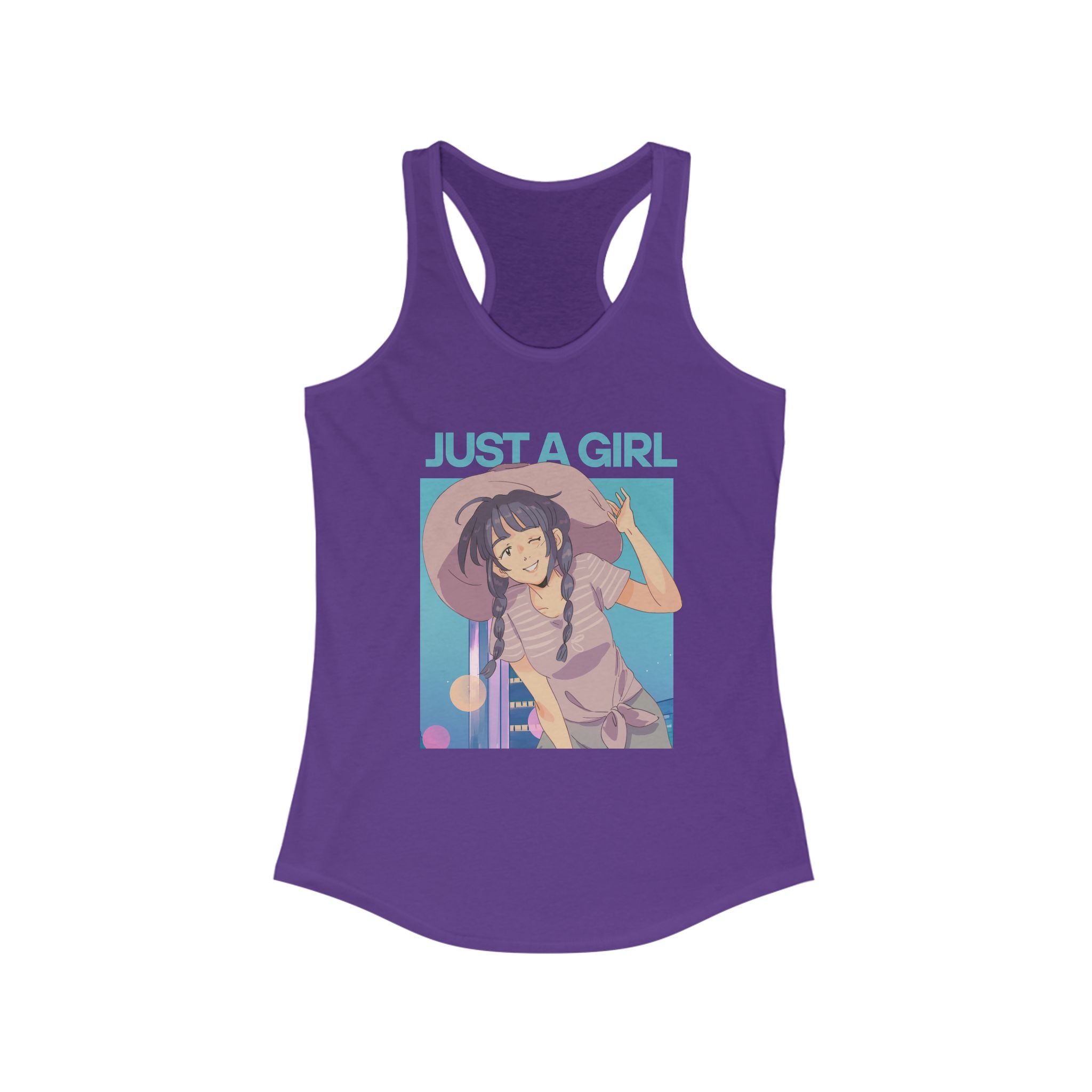 Workout Tank Tops for Women - Gym Exercise Athletic - Yoga Tops Racerback Sports Shirts - Just A girl - Shirt Print