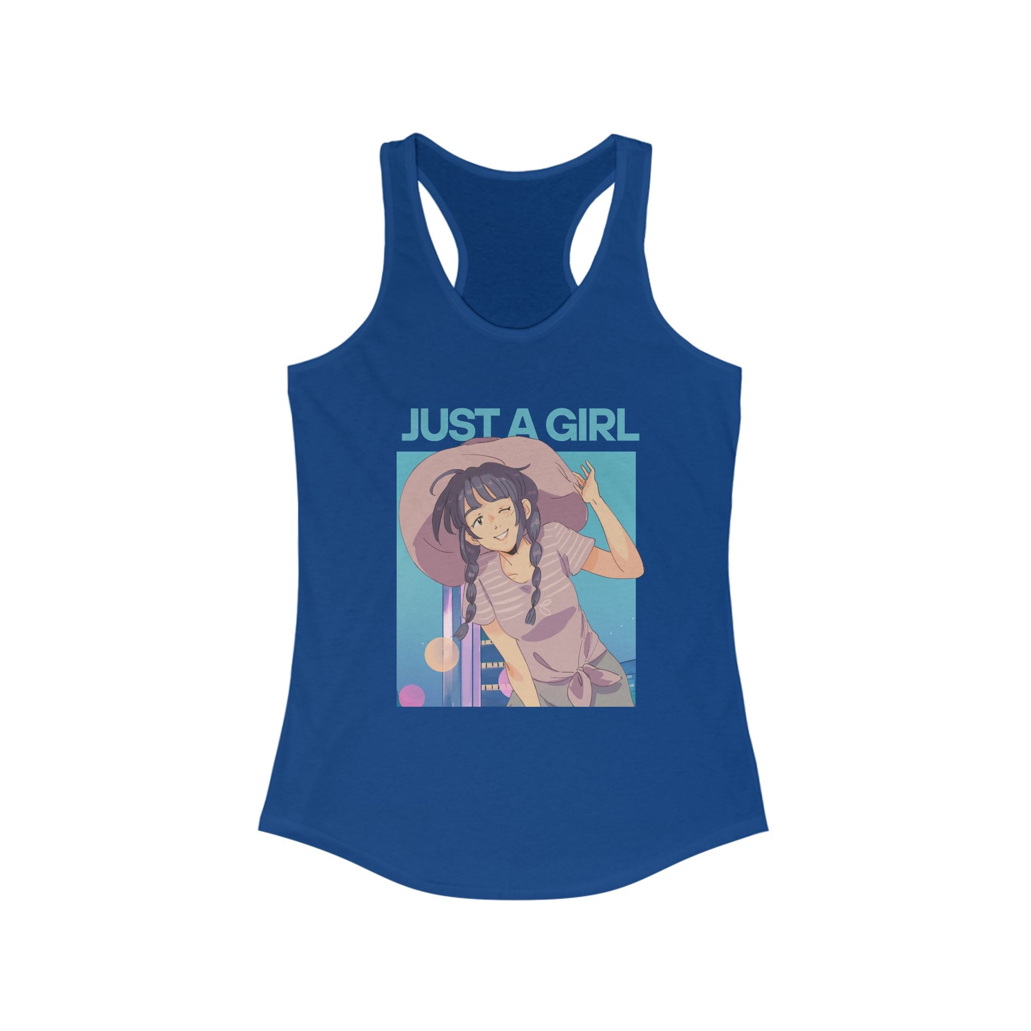 Workout Tank Tops for Women - Gym Exercise Athletic - Yoga Tops Racerback Sports Shirts - Just A girl - Shirt Print