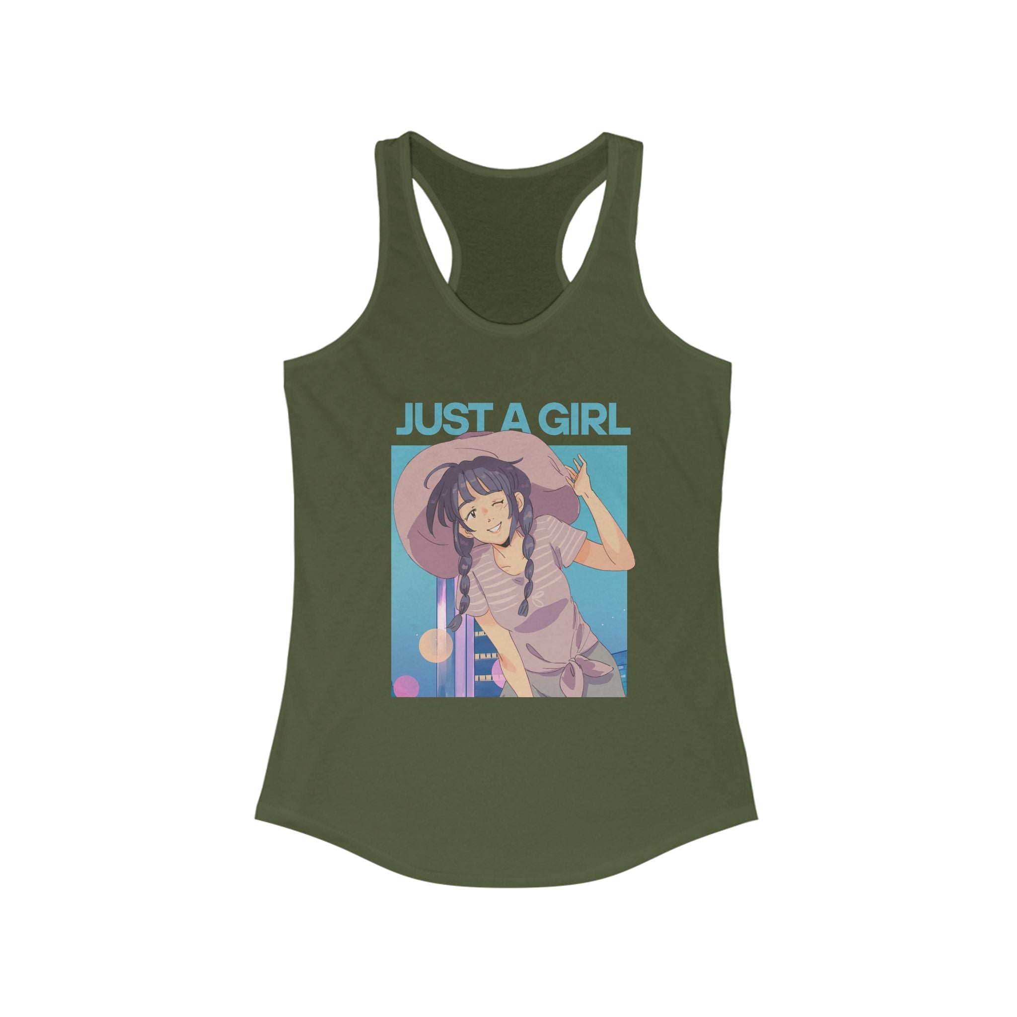 Workout Tank Tops for Women - Gym Exercise Athletic - Yoga Tops Racerback Sports Shirts - Just A girl - Shirt Print