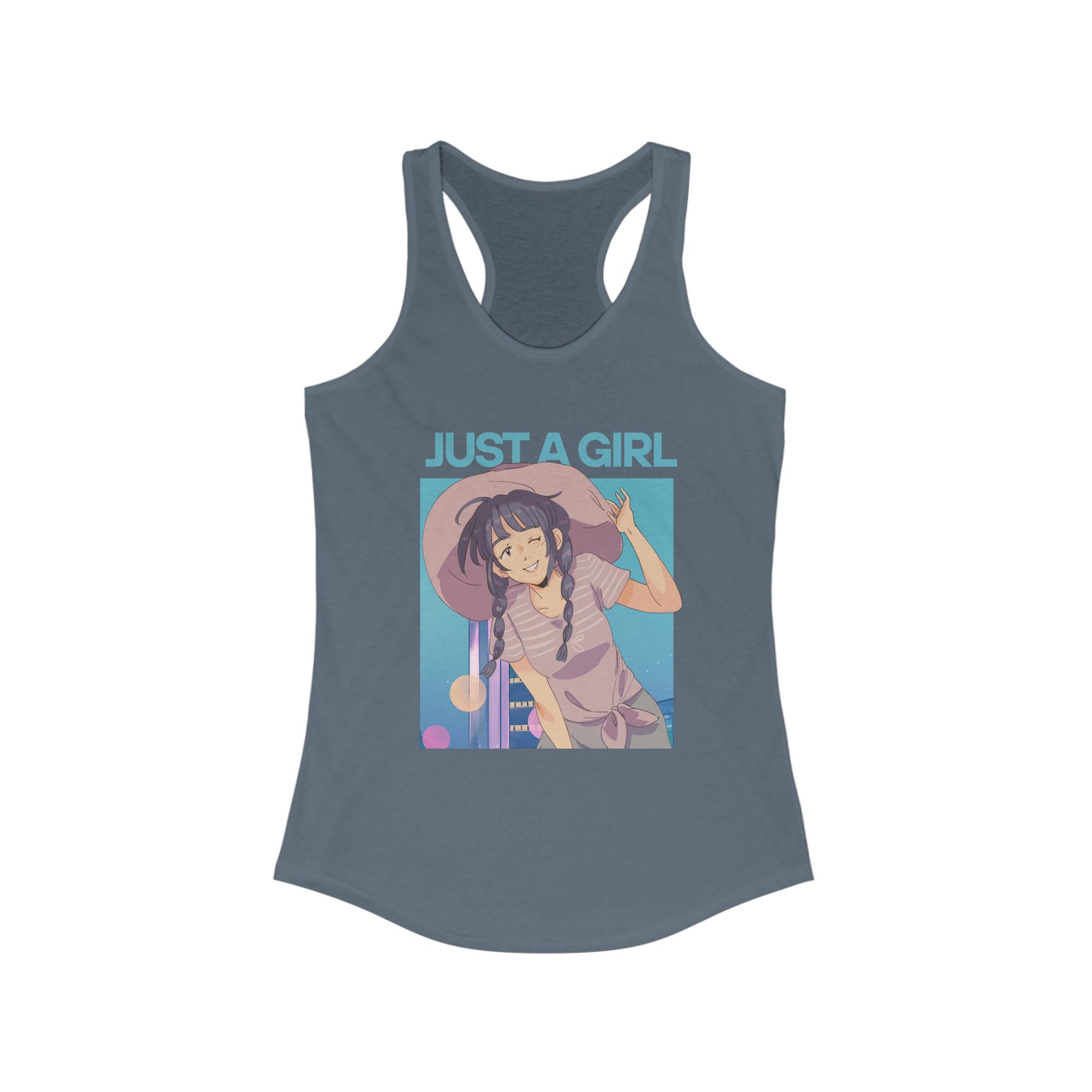 Workout Tank Tops for Women - Gym Exercise Athletic - Yoga Tops Racerback Sports Shirts - Just A girl - Shirt Print