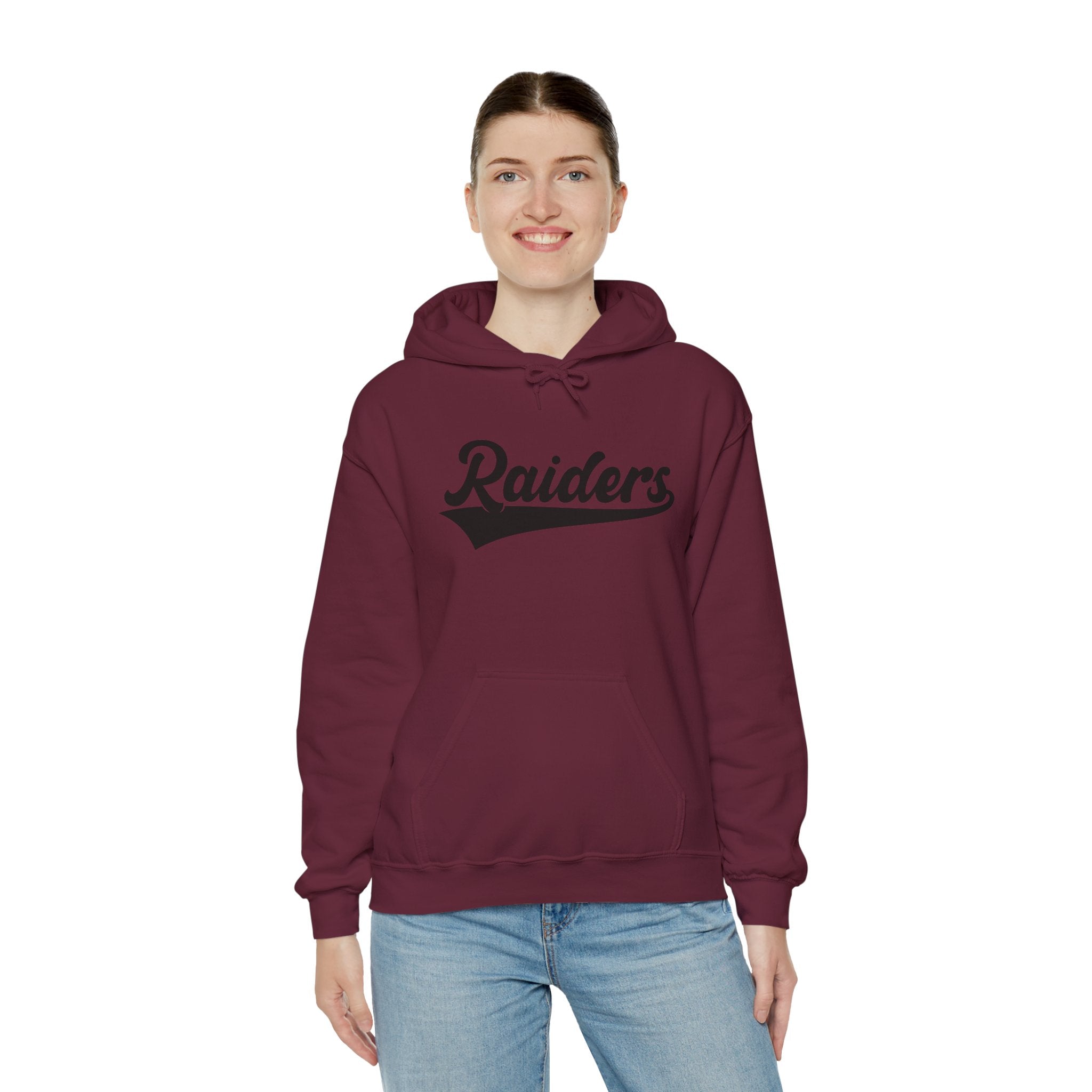 Pure Black Raiders Hoodie - Legendary Fanwear, Football Raiders Hoodie, Bold and Dominant, Ultimate Game-Day Gear, Football