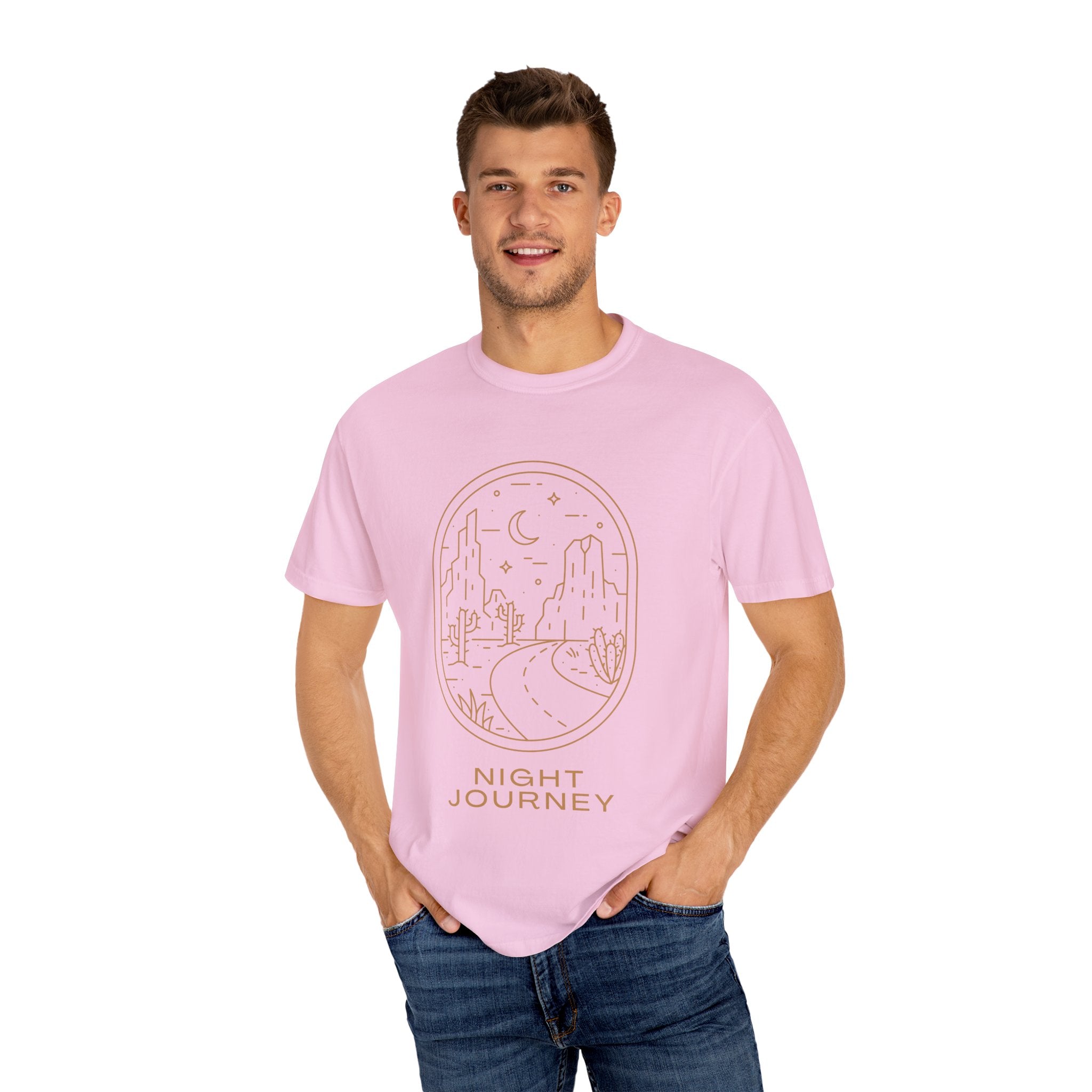 Night Journey, Graphic Design Unisex T-shirt, Casual Cotton Outwear, Gift for Him- Gift for Her, Stylish Tee, Cool Shirt, Trendy Apparel, Comfortable Top,