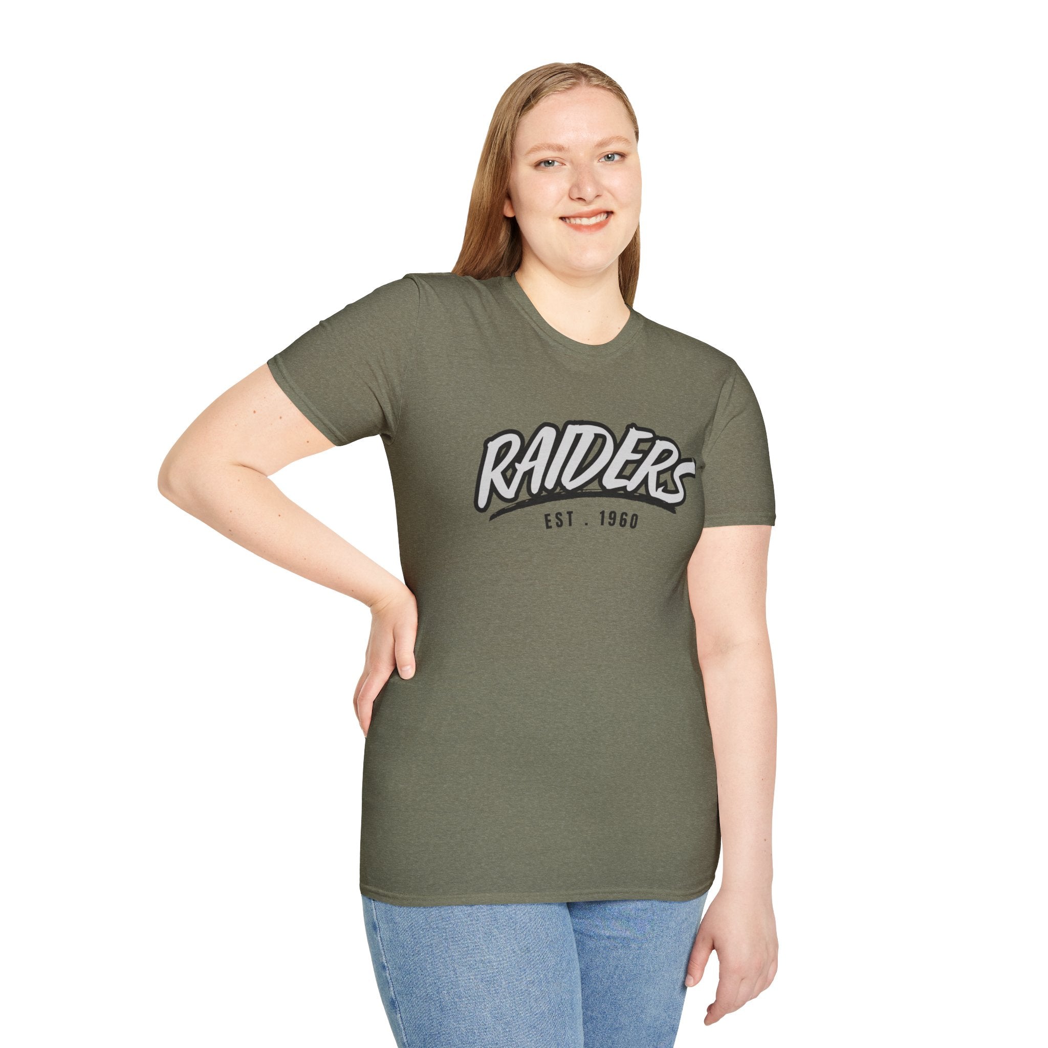 Football Shirt Unisex Softstyle T-Shirt, Football Fan Tee, Team Raiders Football Gift, Sports Fan Apparel, Game Day Shirt