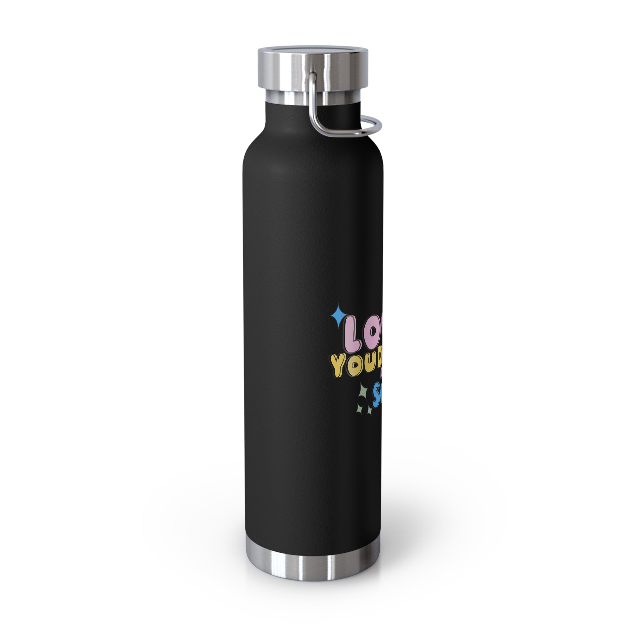 "Love What You Do and You'll Succeed " Copper Water Bottle, Inspirational Quote, Gift Tumbler, 22oz, Motivational Drinkware, Stainless Steel Thermos