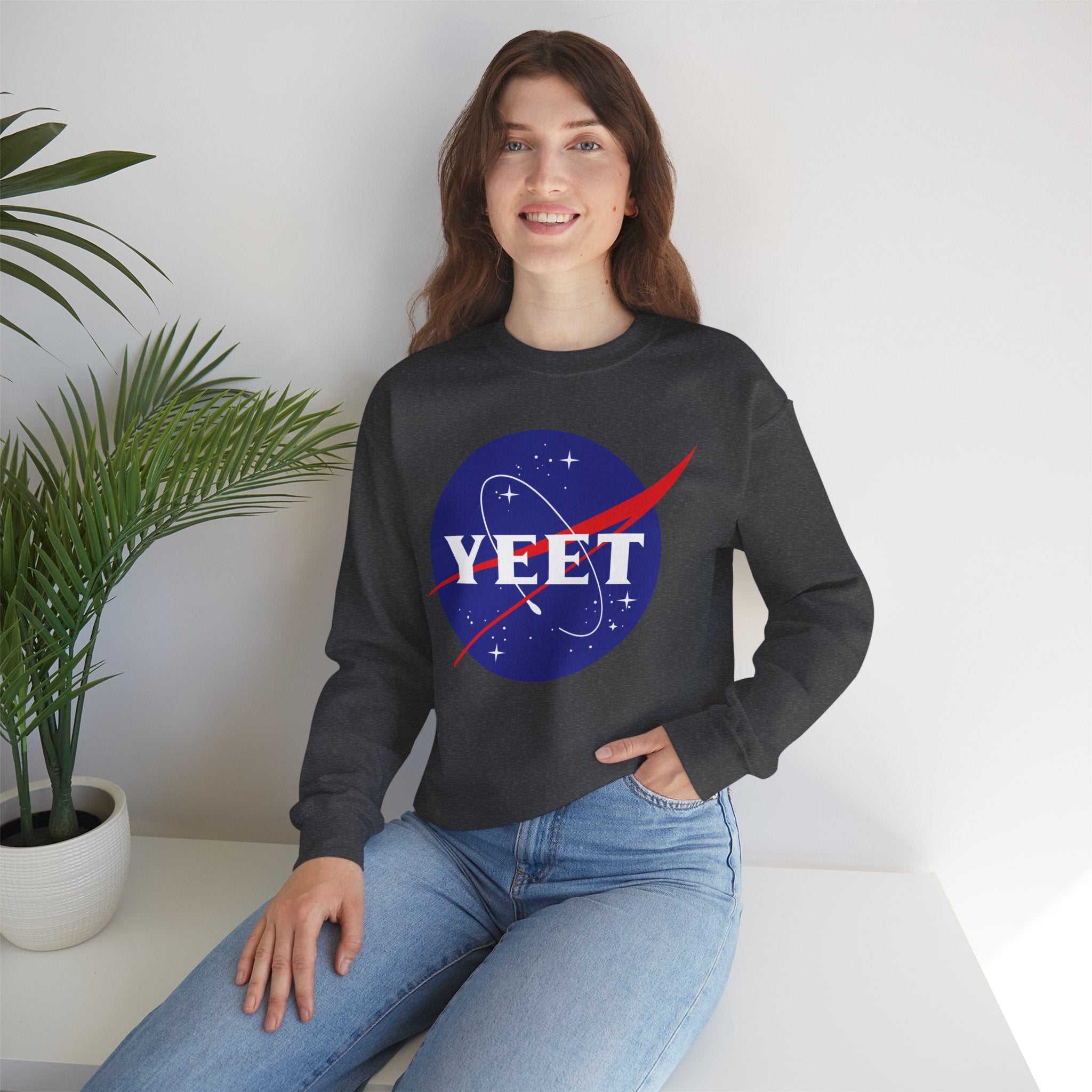 Yeet Nasa Sweatshirt Design, Sports Sweatshirt, Wrestling Fan Unisex Sweatshirt - Gift for Him or Her, Casual Outwear, Heavy Blend Crewneck Sweatshirt