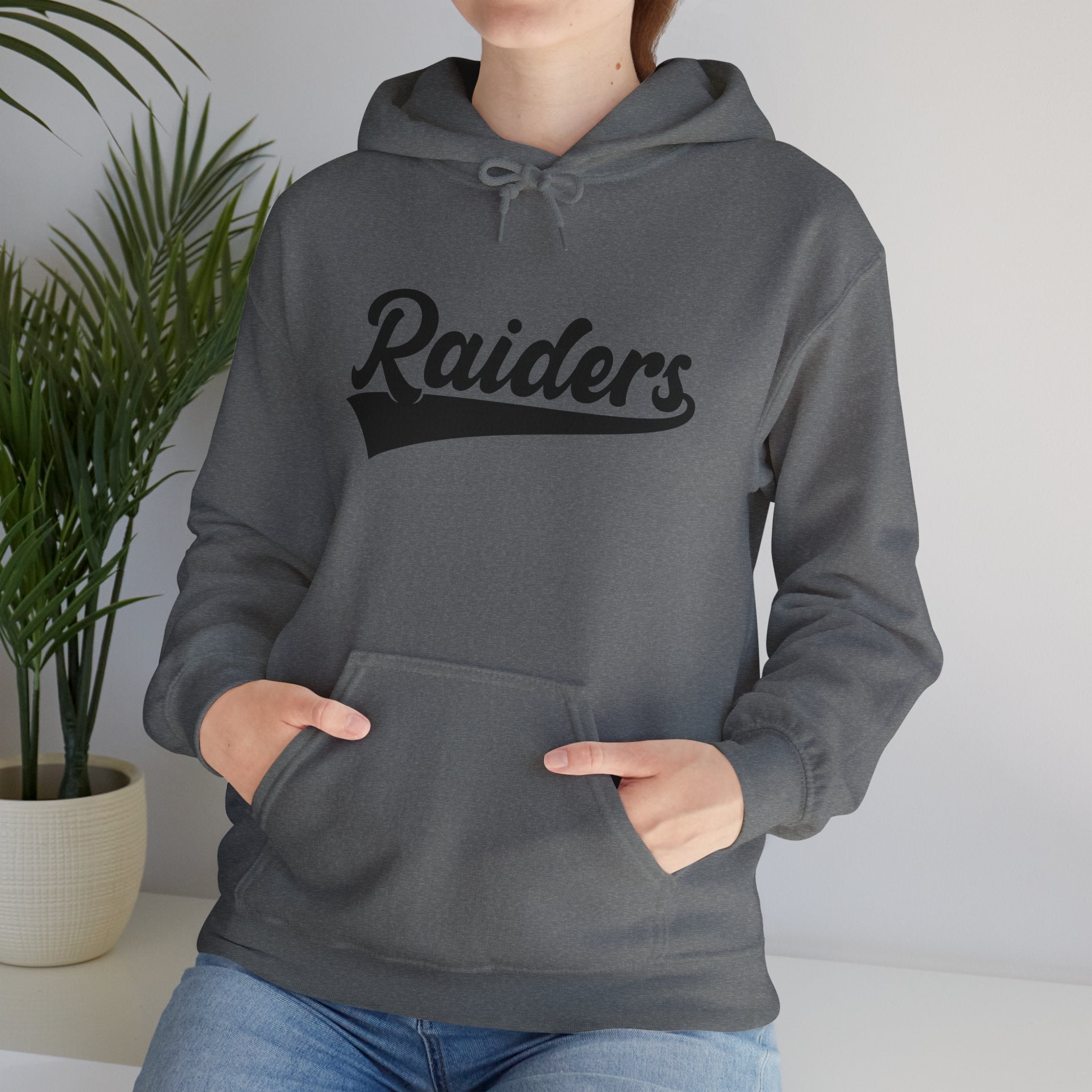 Pure Black Raiders Hoodie - Legendary Fanwear, Football Raiders Hoodie, Bold and Dominant, Ultimate Game-Day Gear, Football