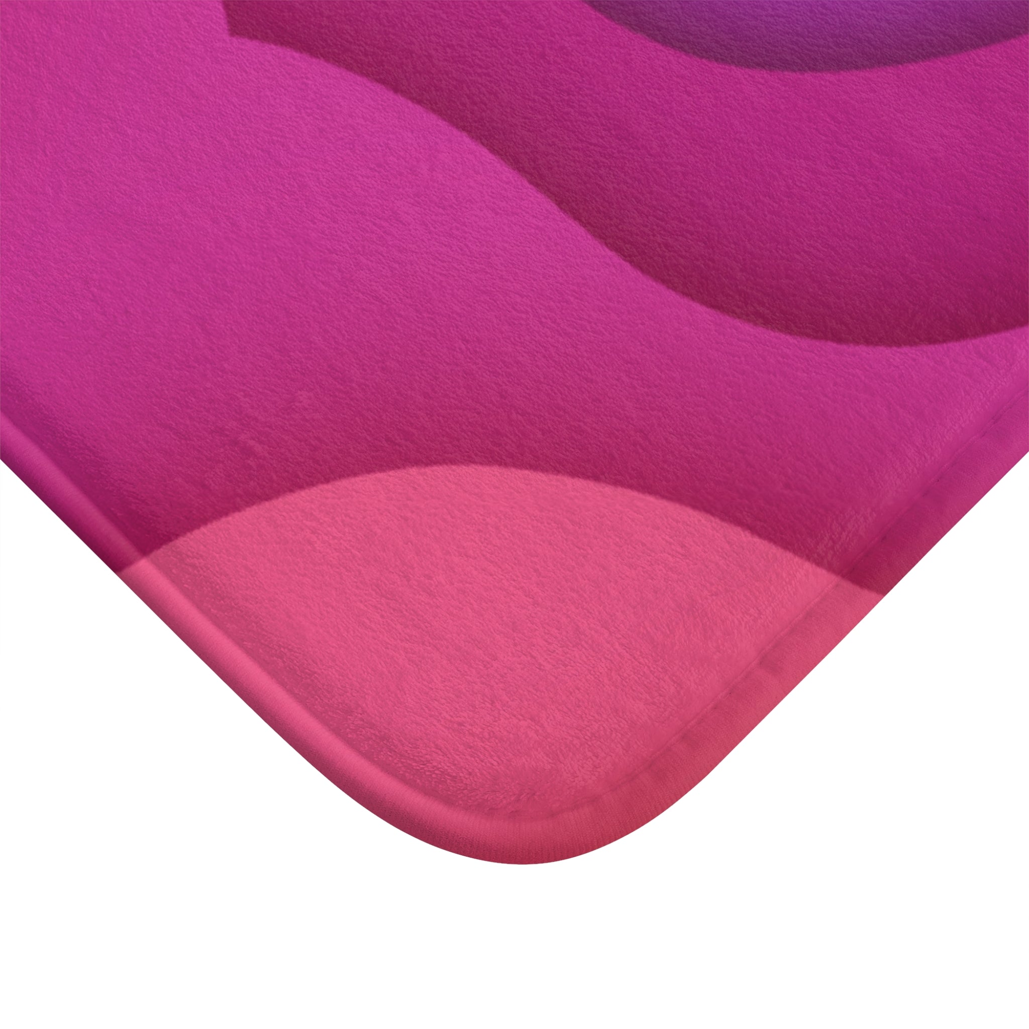 Pink Gradient Memory Foam Microfiber Bath Mat - Extra Soft Non-Slip Plush Rug, Machine Washable, Bathroom Floor, Tub & Shower