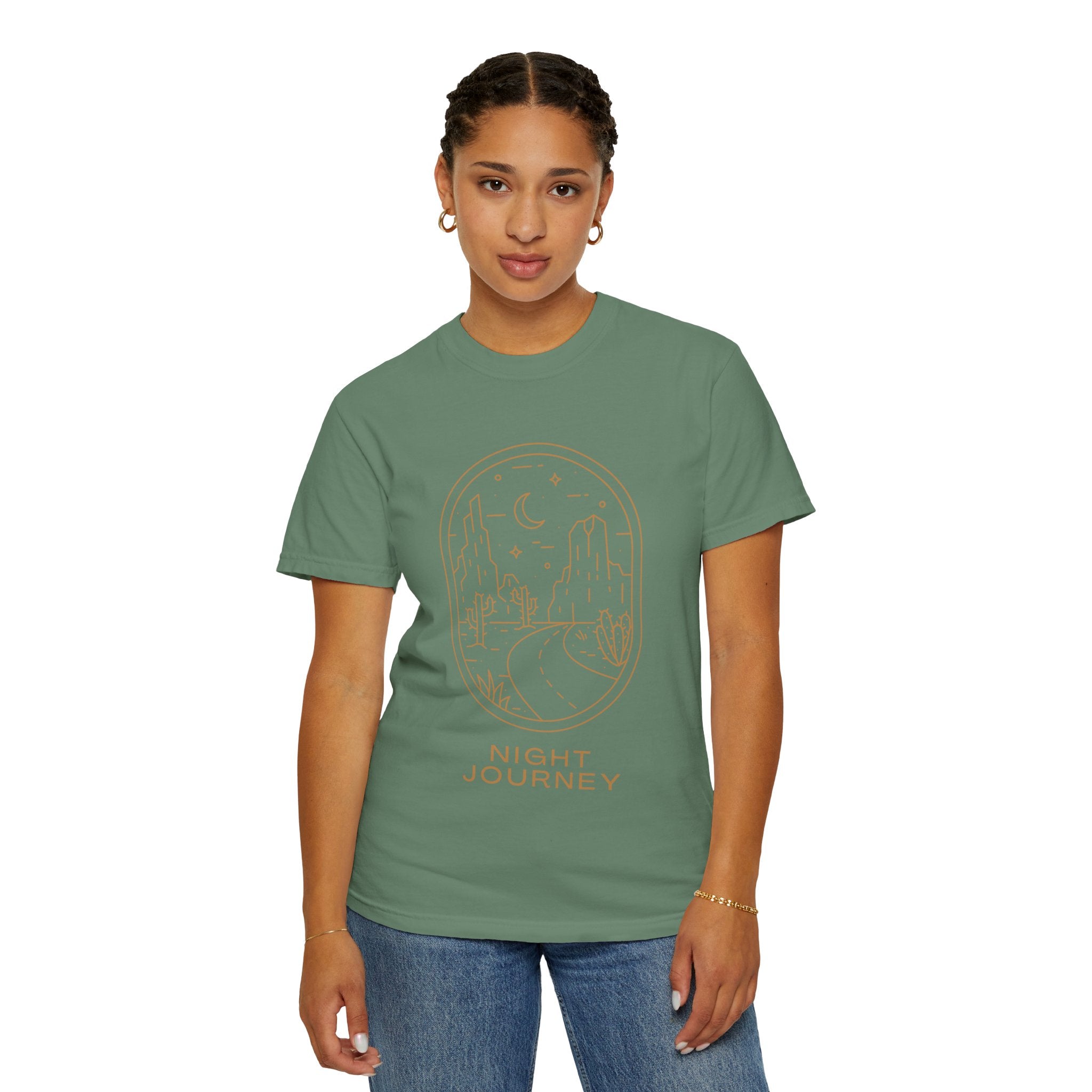 Night Journey, Graphic Design Unisex T-shirt, Casual Cotton Outwear, Gift for Him- Gift for Her, Stylish Tee, Cool Shirt, Trendy Apparel, Comfortable Top,