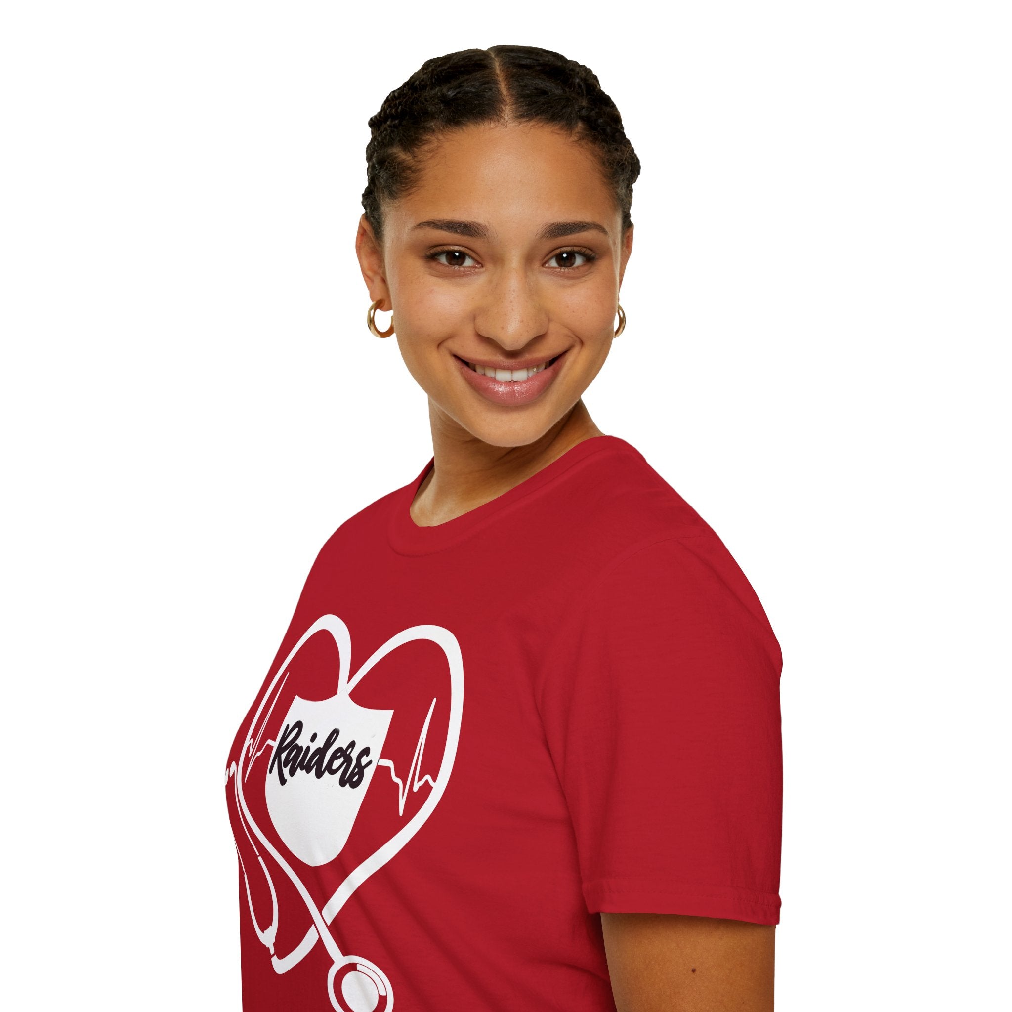 Stethoscope White Raiders Football T-Shirt, Sports Team Shirt, Fan Game Day Clothing, Football Fan Gift, Team Spirit Tee
