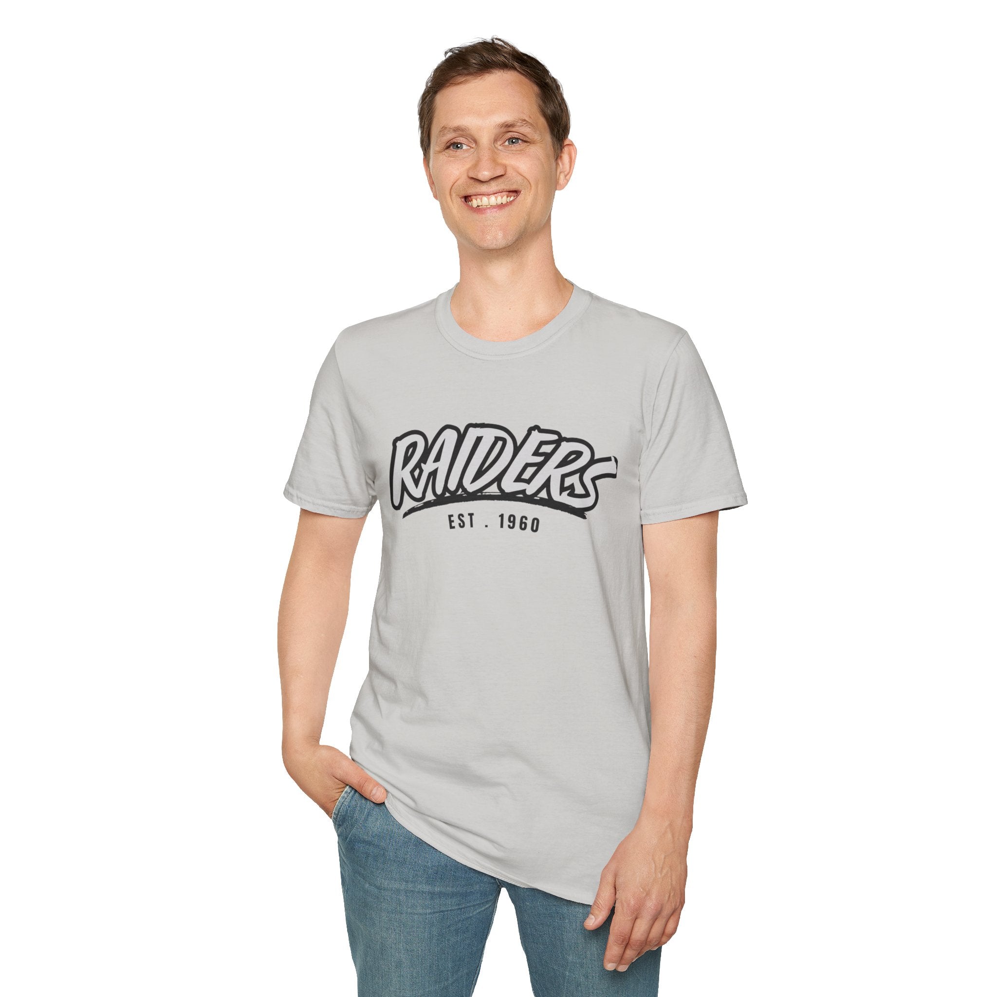 Football Shirt Unisex Softstyle T-Shirt, Football Fan Tee, Team Raiders Football Gift, Sports Fan Apparel, Game Day Shirt
