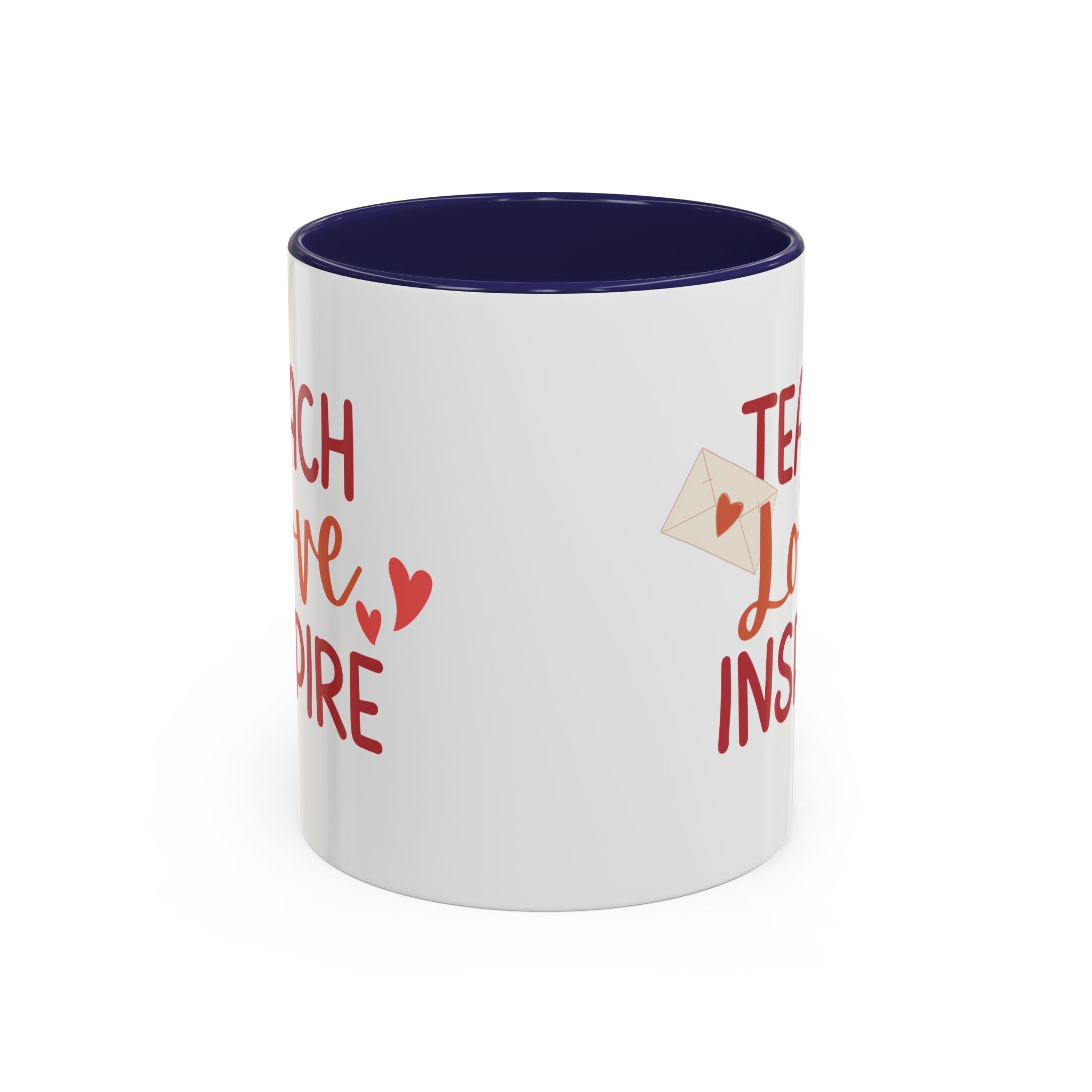 Teach, Love, Inspire Valentine's Design, Holiday Drinkware, Valentines, Christmas Birthday Gifts for Teachers, Coffee Mug for Teacher Valentines Day,