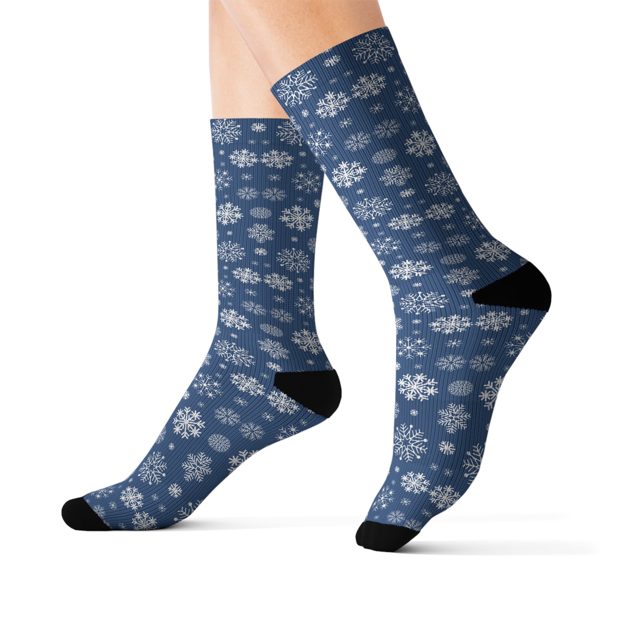 Minimalist Snowflakes Pattern Socks Warm Crew Socks Socks for everyday wear