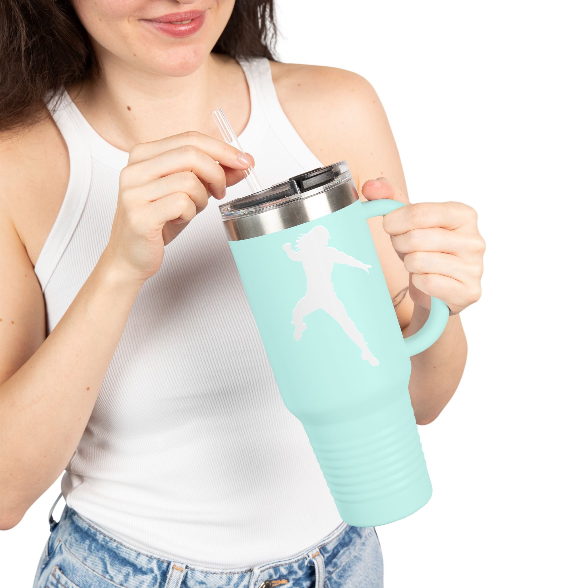 Roman Reigns Jump White Graphic Design, Insulated Travel Mug, Gift for Her Gift for Him - 40oz, Gift for Her, Gift for Him
