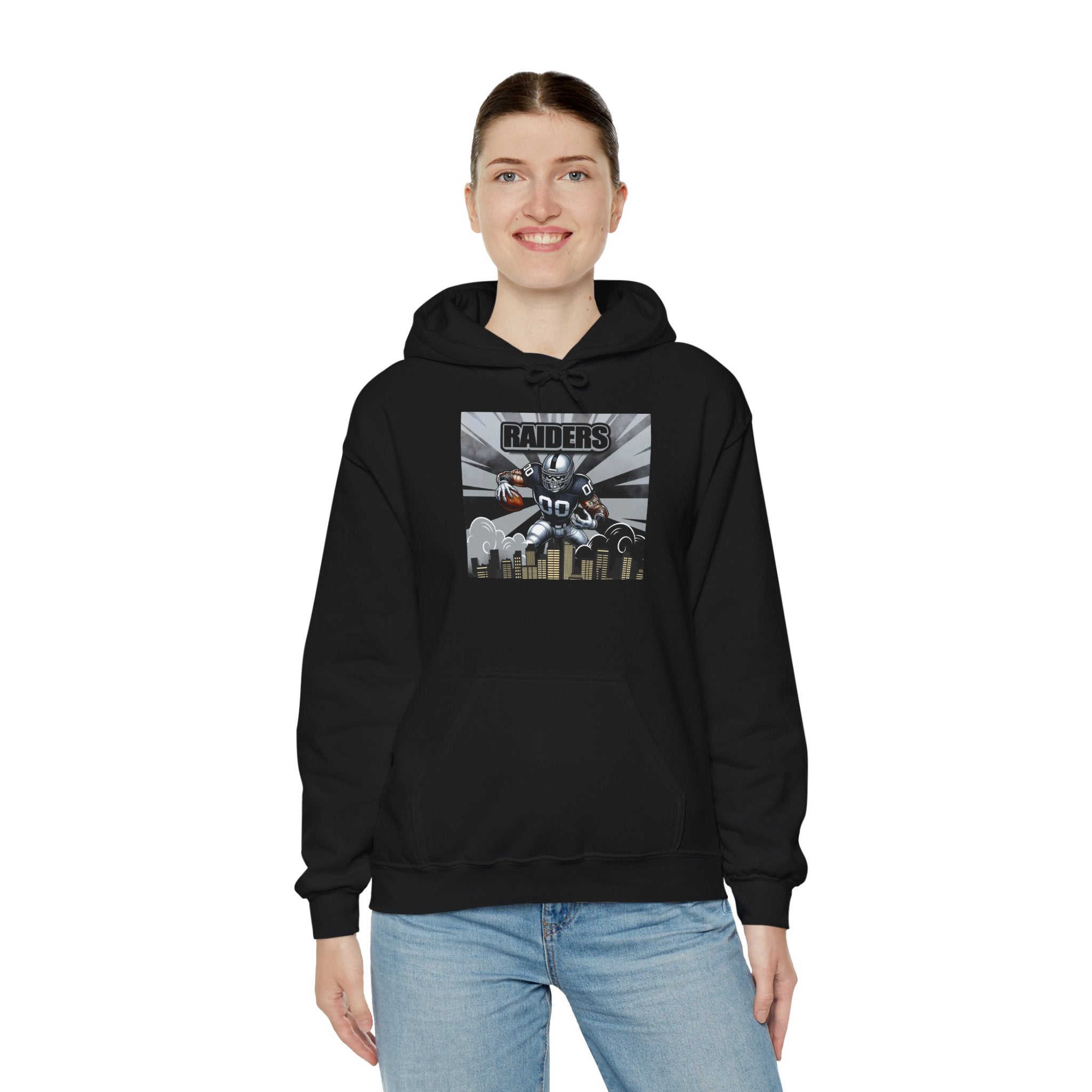 City Warrior Raiders Hoodie, Skyline Power Edition, Touchdown Raiders Hoodie, Unisex Hoodies, Raiders Football Fan Hoodie