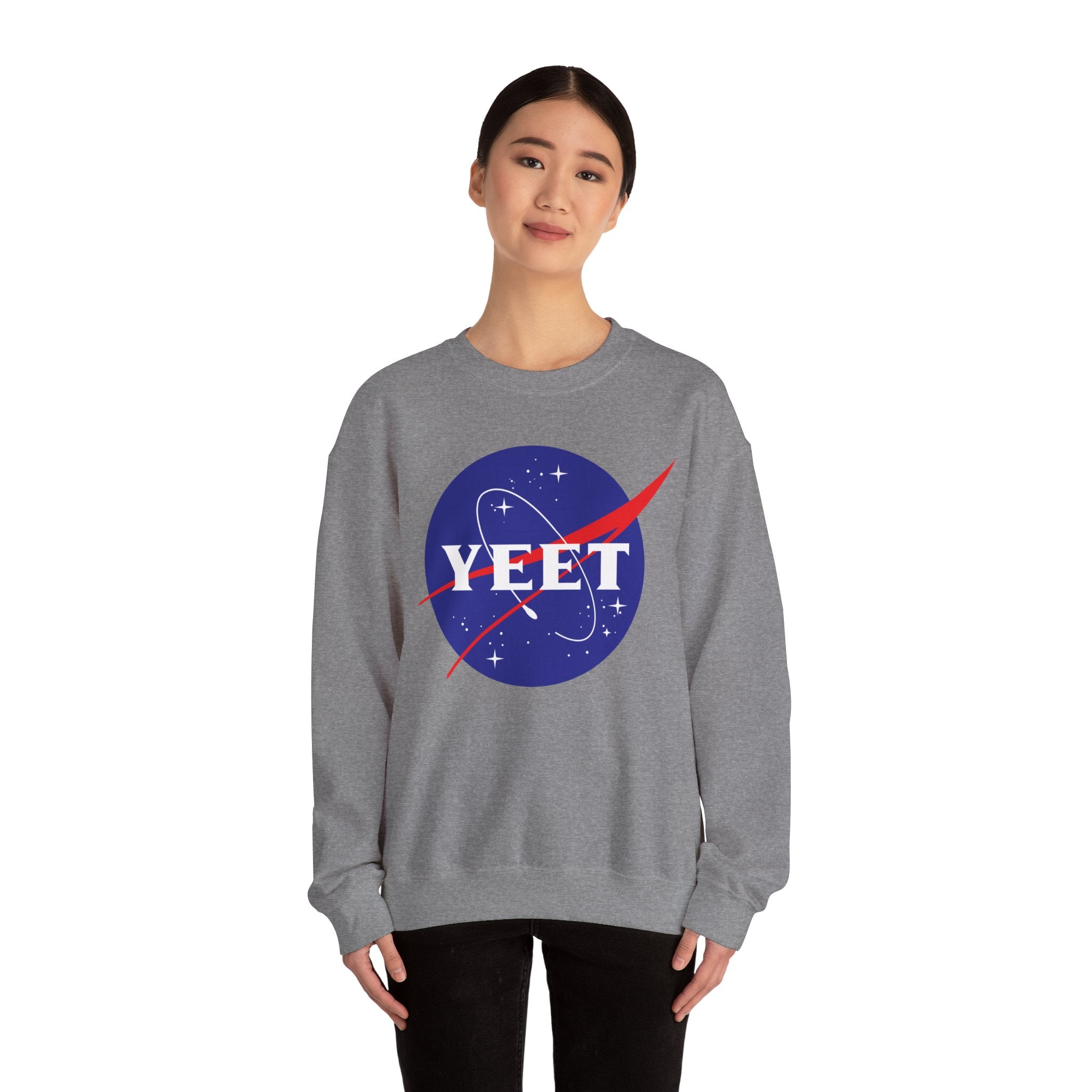 Yeet Nasa Sweatshirt Design, Sports Sweatshirt, Wrestling Fan Unisex Sweatshirt - Gift for Him or Her, Casual Outwear, Heavy Blend Crewneck Sweatshirt