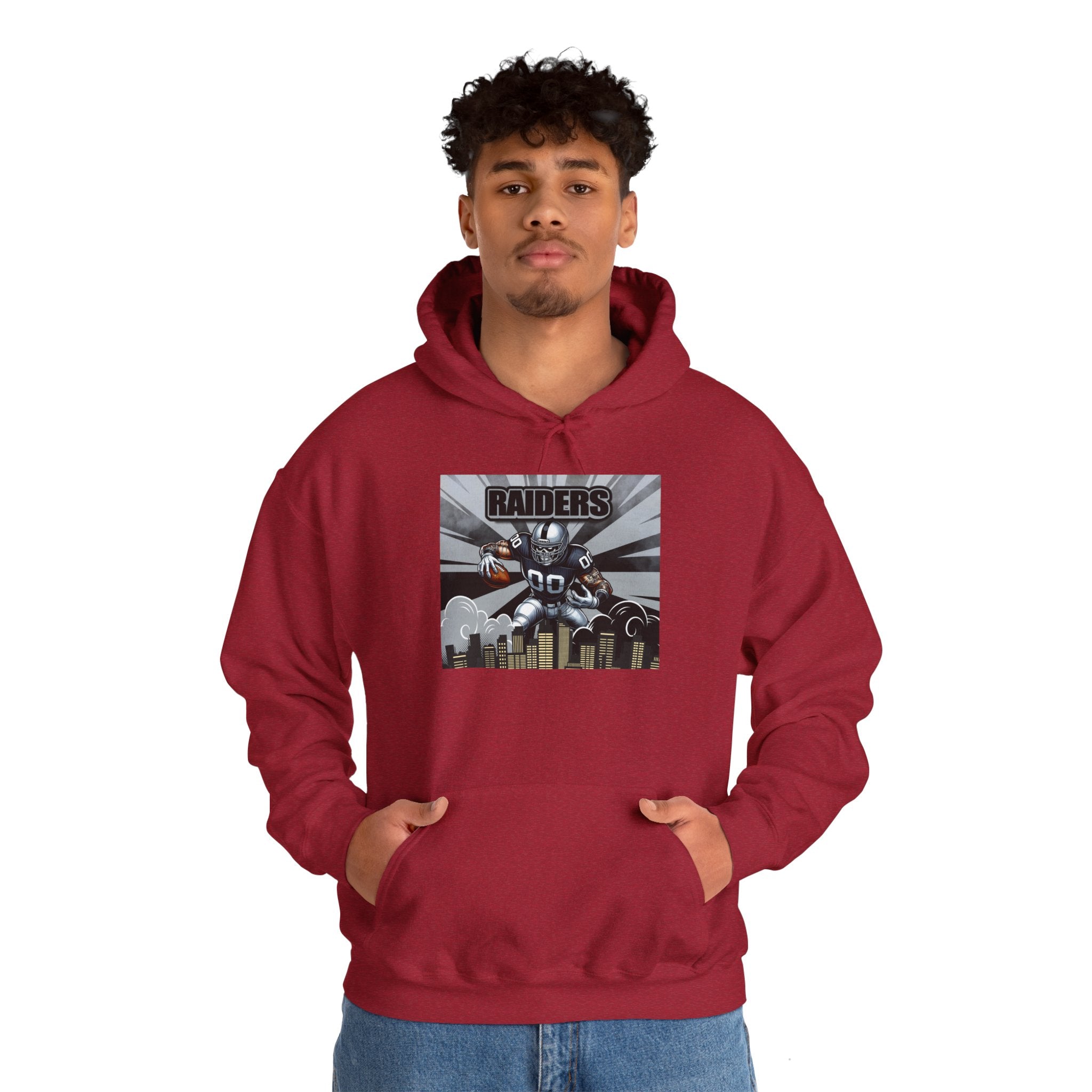 City Warrior Raiders Hoodie, Skyline Power Edition, Touchdown Raiders Hoodie, Unisex Hoodies, Raiders Football Fan Hoodie
