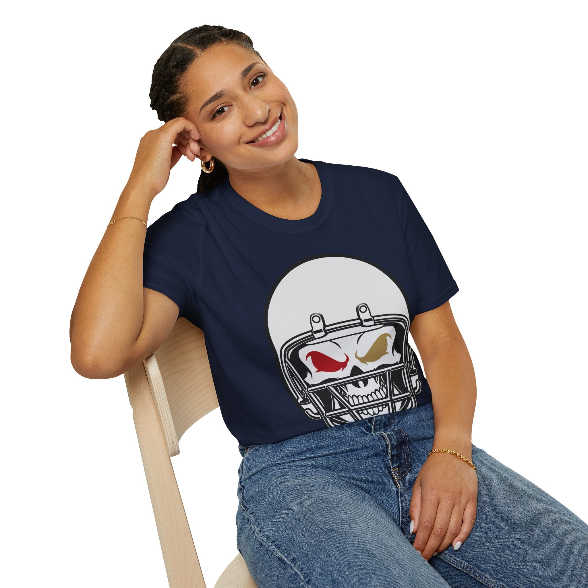 SF Football Skull Helmet T-Shirt - Unique Fan Apparel, Football Team Tee, Game Day Shirt, Sporty Top, Men's Women's Clothing