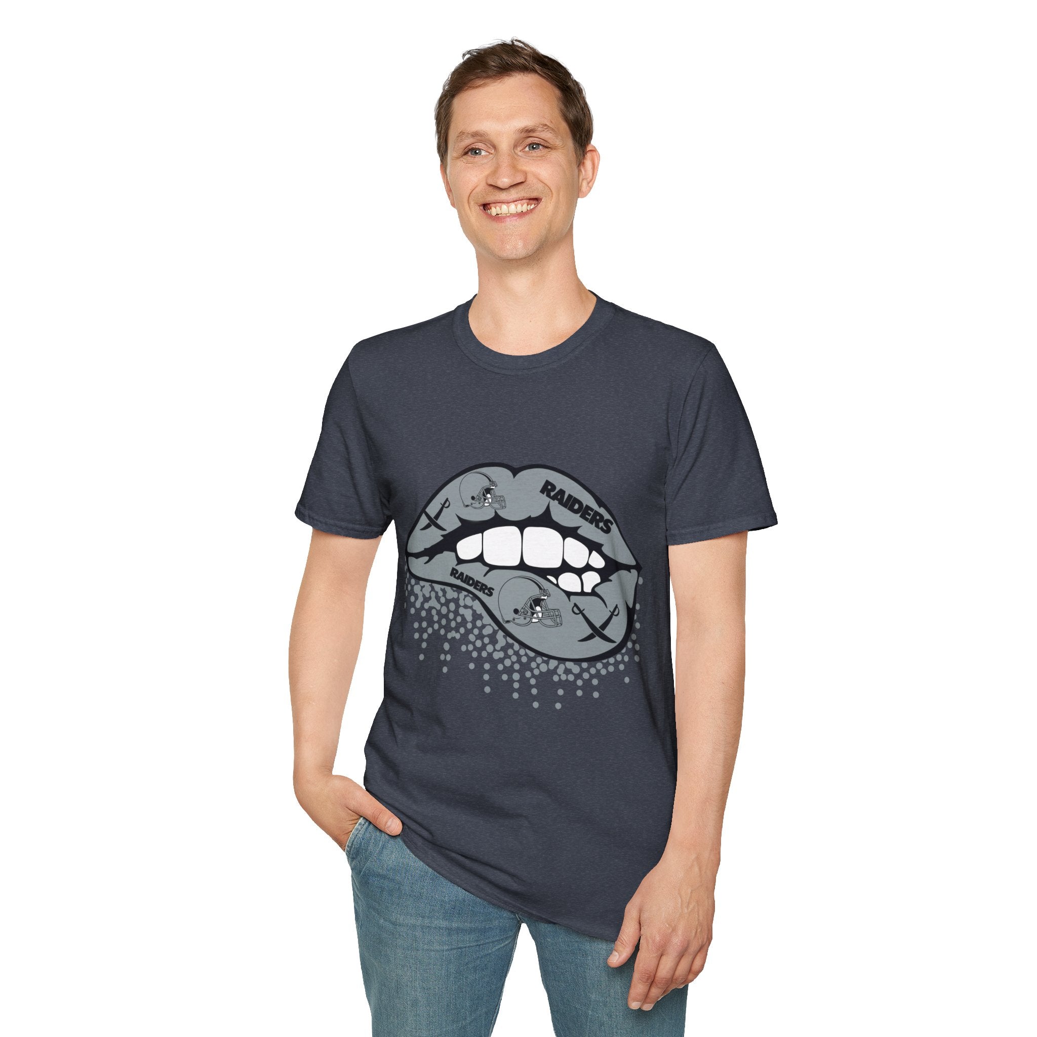 Lip Bite Raiders Unisex T-Shirt -Vintage Inspired Tee, Classic Shirt, Football Fan Shirt, Team Sports Top, Soft Cotton Jersey