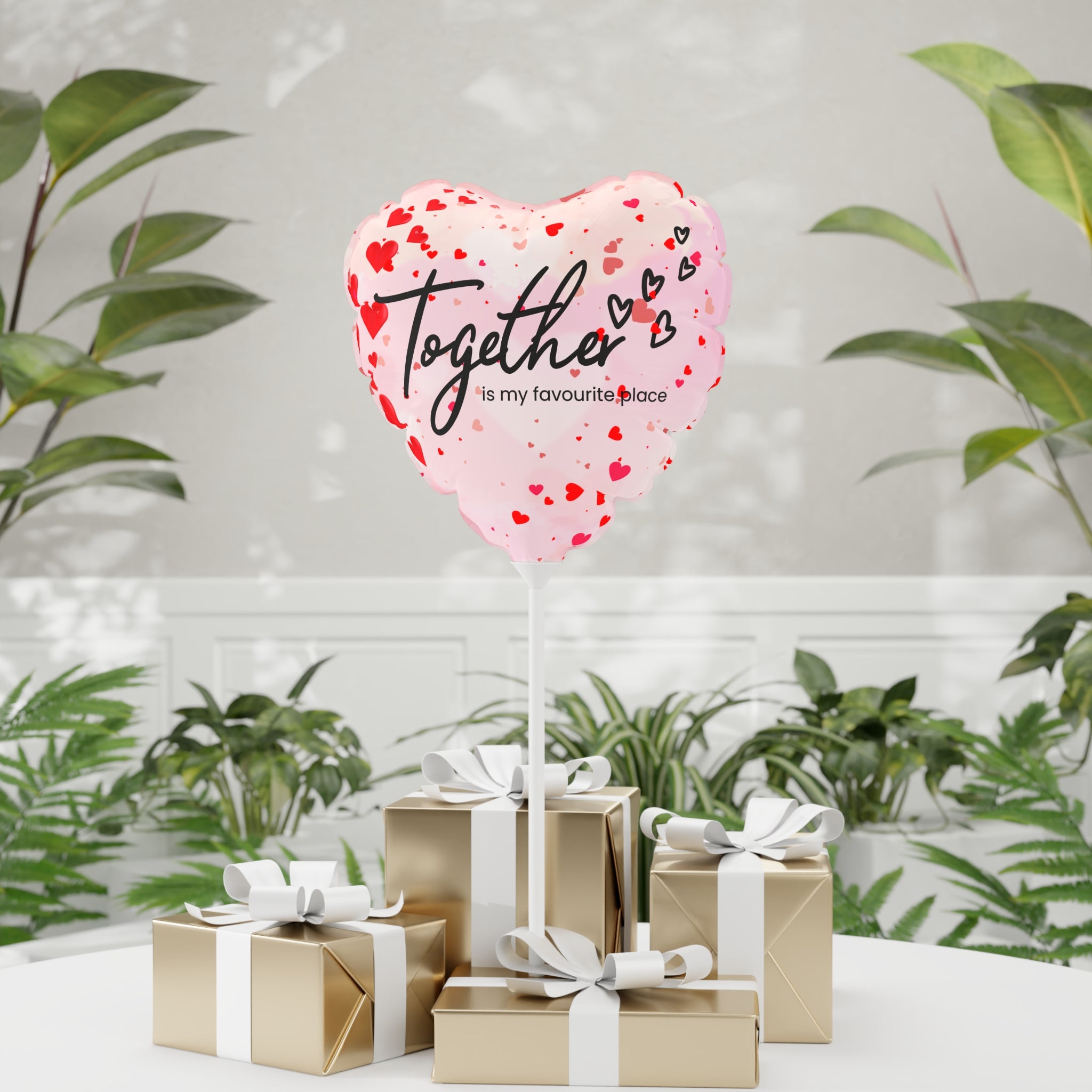 Happy Valentine's Day- Red-White- Balloons, Romantic Heart-Shaped Decorations and Words, Love Party Supplies, Anniversary Celebration