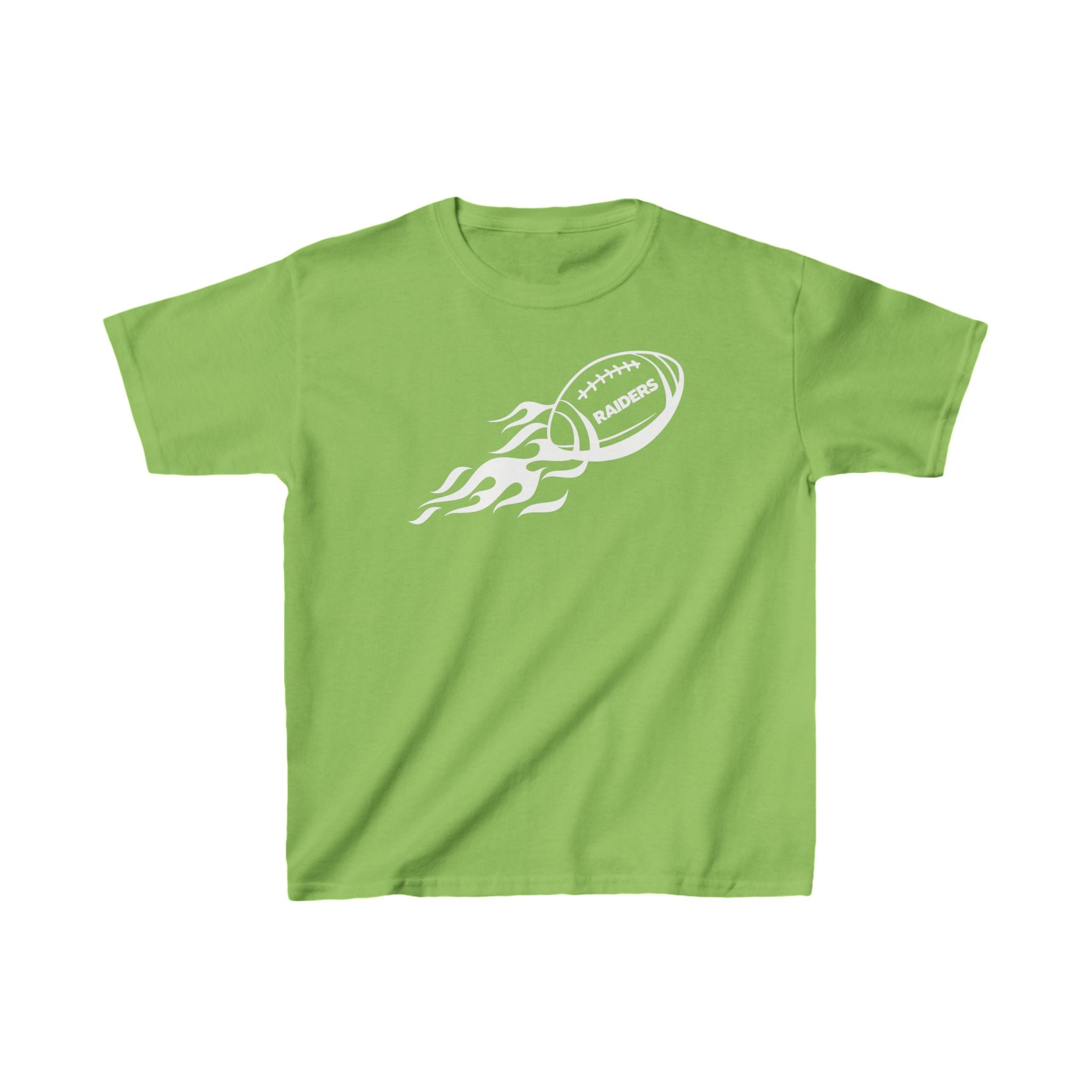 White Football on Flame Raiders Shirt for Kids, Gift Fan Sports Shirt, Children Shirt Clothing, Youth Team Game Day Shirt