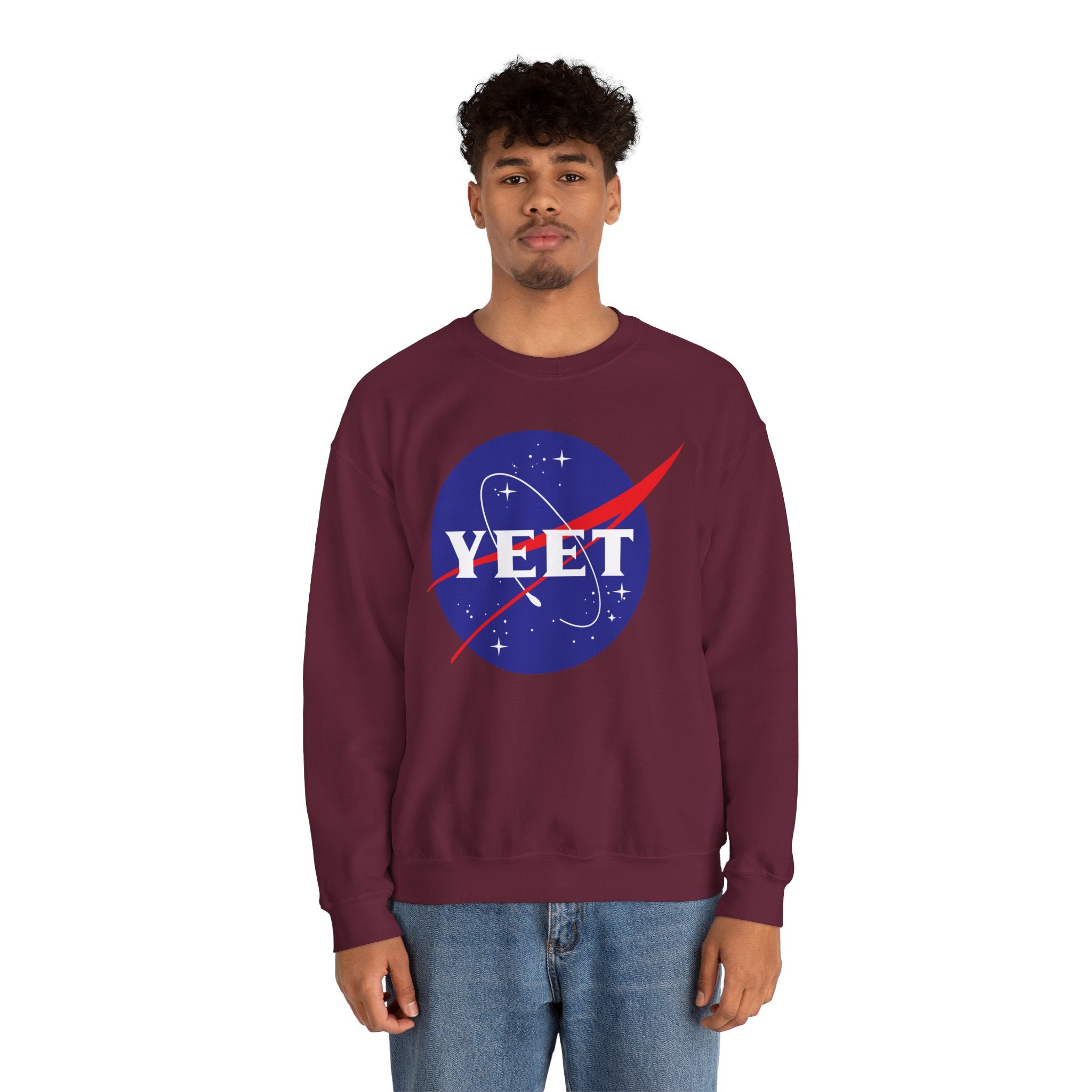 Yeet Nasa Sweatshirt Design, Sports Sweatshirt, Wrestling Fan Unisex Sweatshirt - Gift for Him or Her, Casual Outwear, Heavy Blend Crewneck Sweatshirt