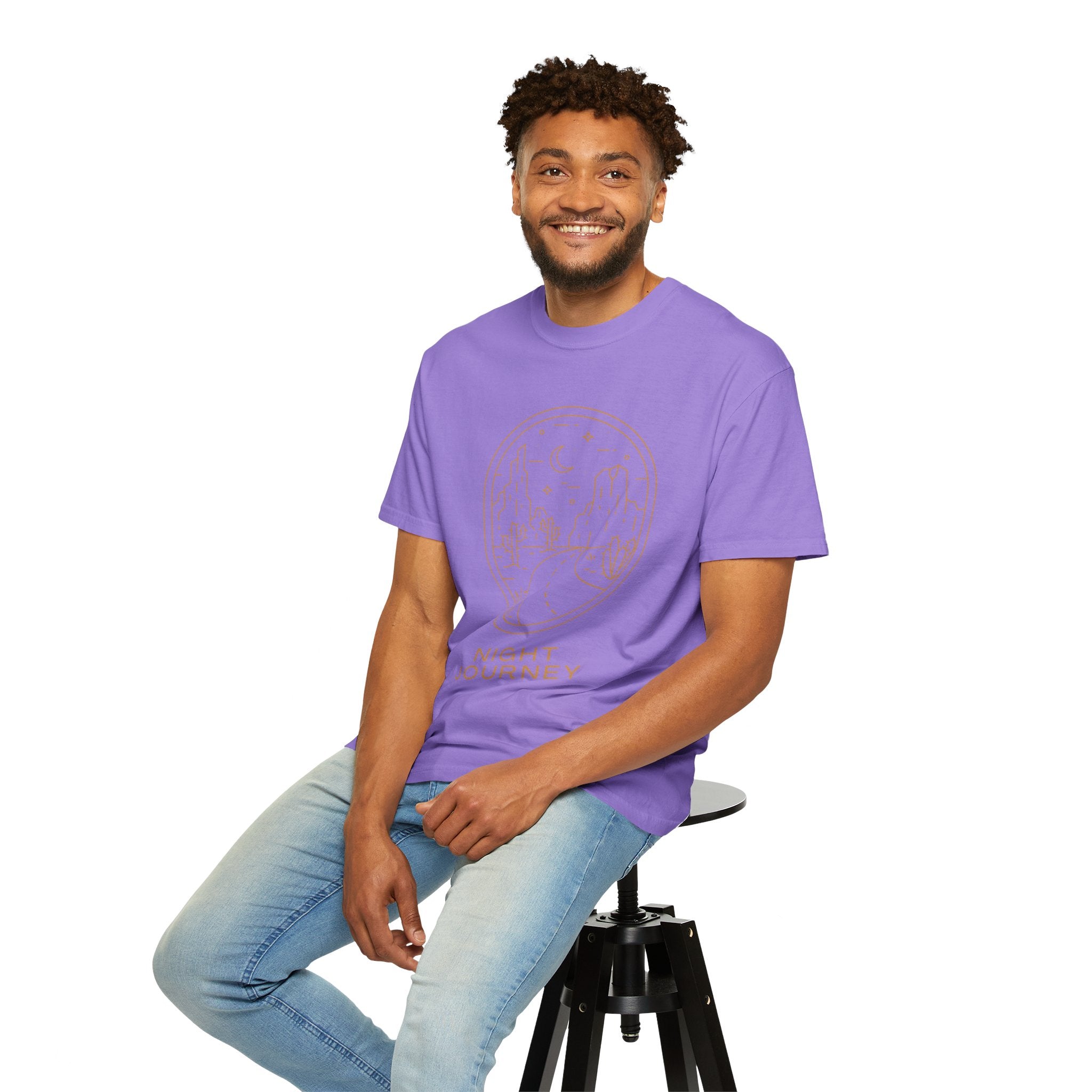 Night Journey, Graphic Design Unisex T-shirt, Casual Cotton Outwear, Gift for Him- Gift for Her, Stylish Tee, Cool Shirt, Trendy Apparel, Comfortable Top,