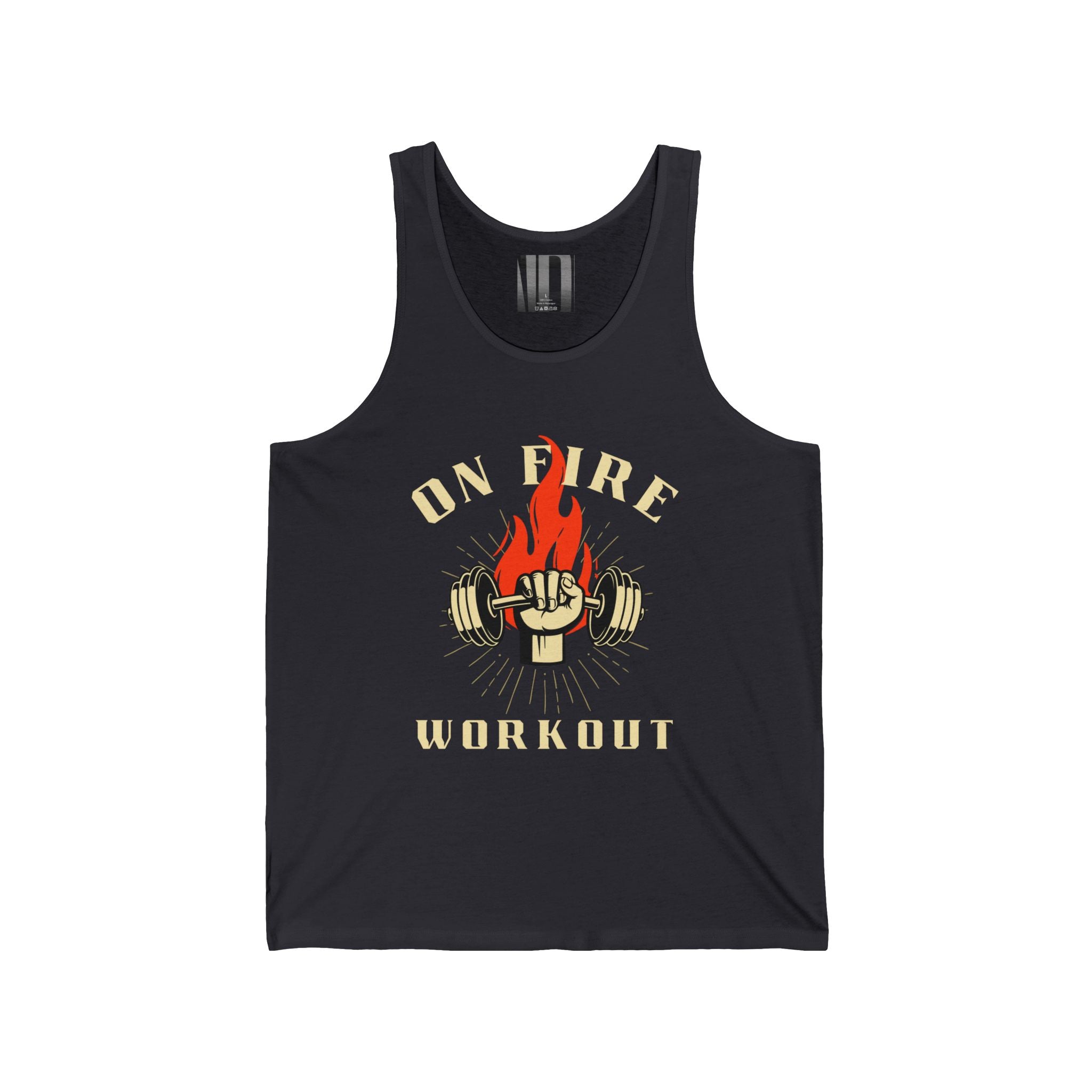 On Fire, Gym Dudes Tank Top, Workout Sleeveless Shirt, Fitness Muscle Tee, Athletic Unisex Jersey Tank, Bodybuilding Tank, Exercise Vest