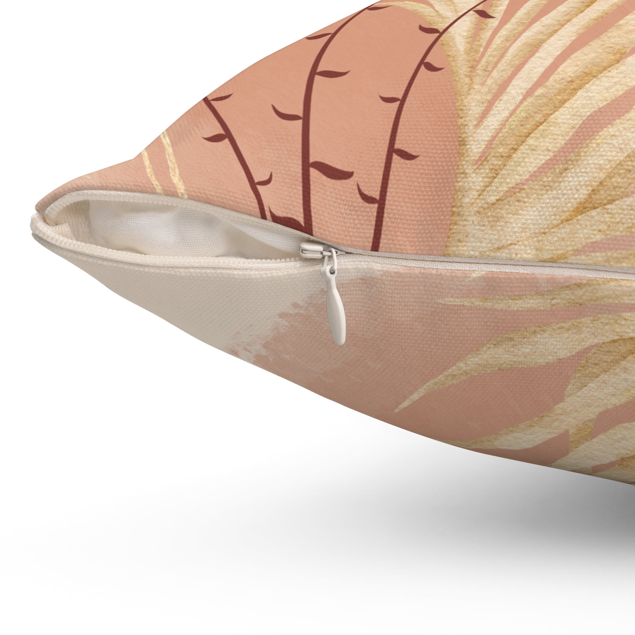 Soft Pink Floral Flower Pillow Covers, Decorative Couch Sofa Accent Pillows, Living Room Spun Polyester Square Pillow