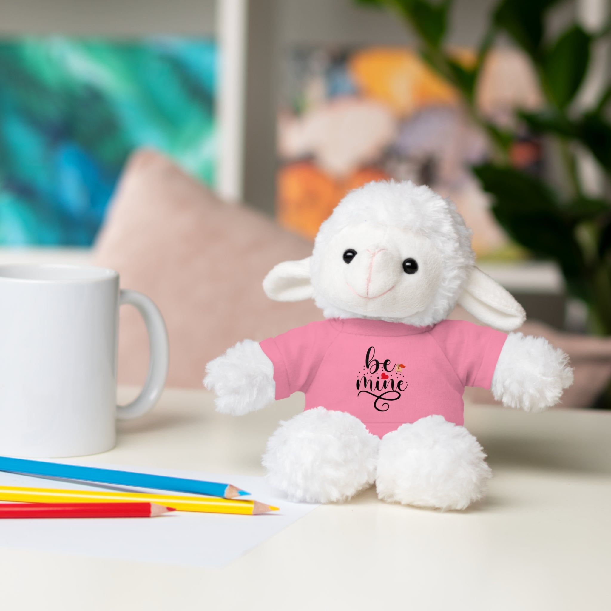 Lovely Panda Plushy, Be Mine, Stuffed Animals Shirt Printed, Suitable for Soft Valentine's Day Gift for Her, Him