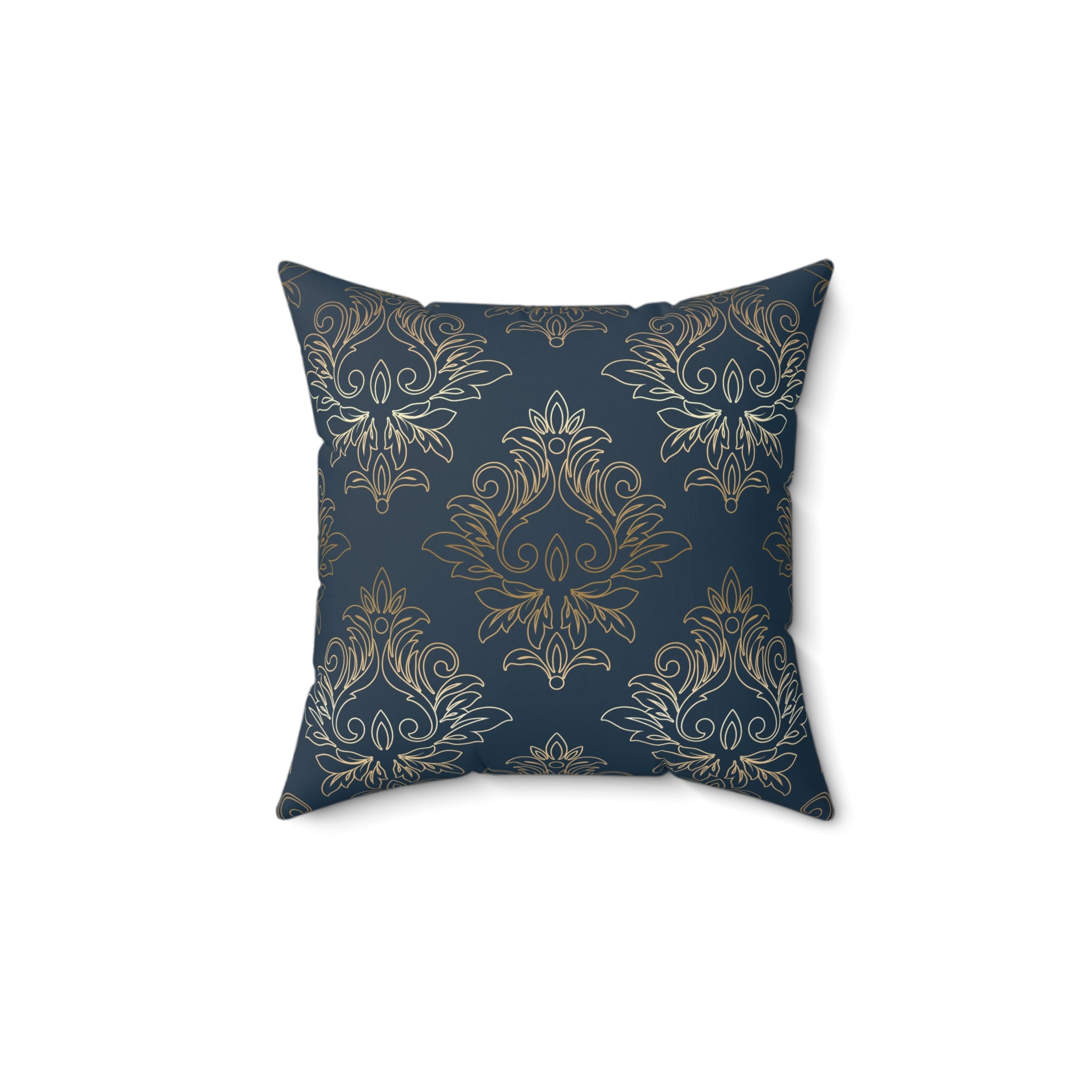 Dark Blue Vintage pattern 60s pattern Pillow Covers, Decorative Couch Sofa Accent Pillows, Living Room Spun Polyester Square Pillow