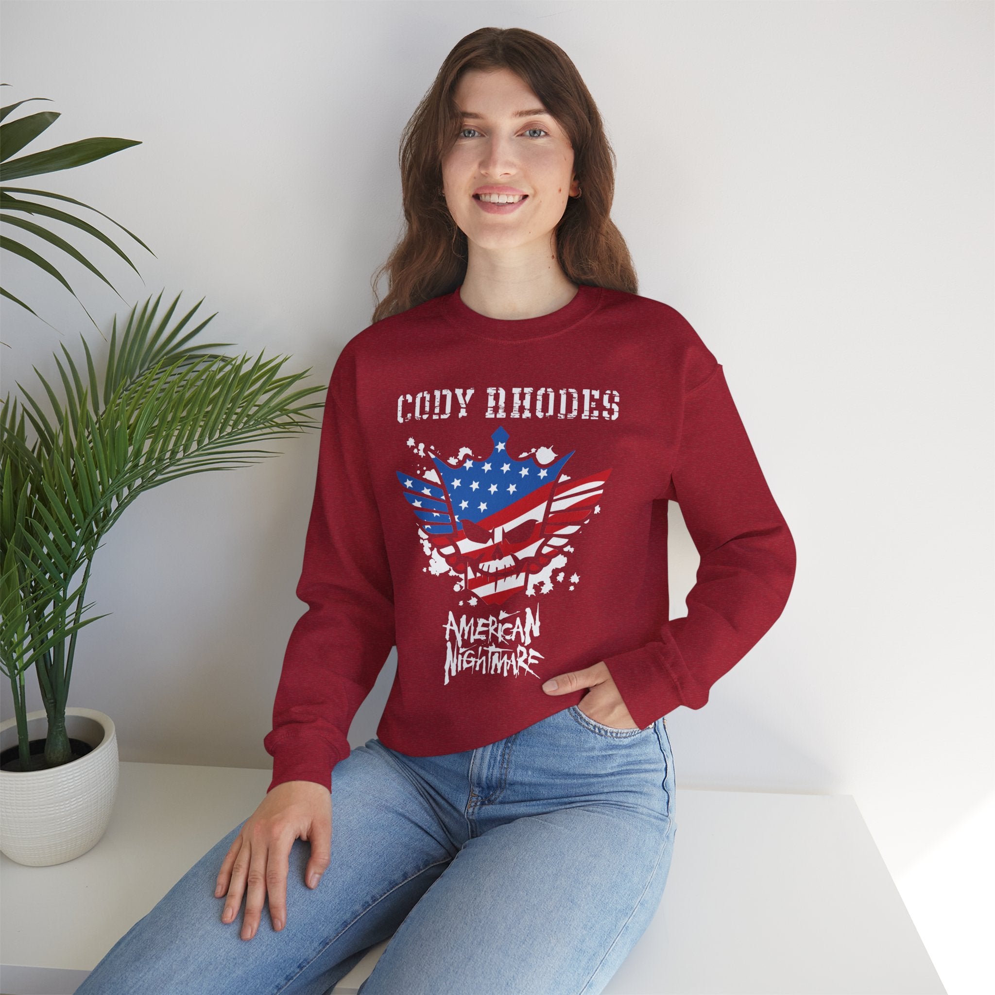 Cody Rhodes American Nightmare, Wrestling Fan Unisex Sweatshirt - Gift for Him or Her, Casual Outwear, Graphic Design, Heavy Blend Sweatshirt