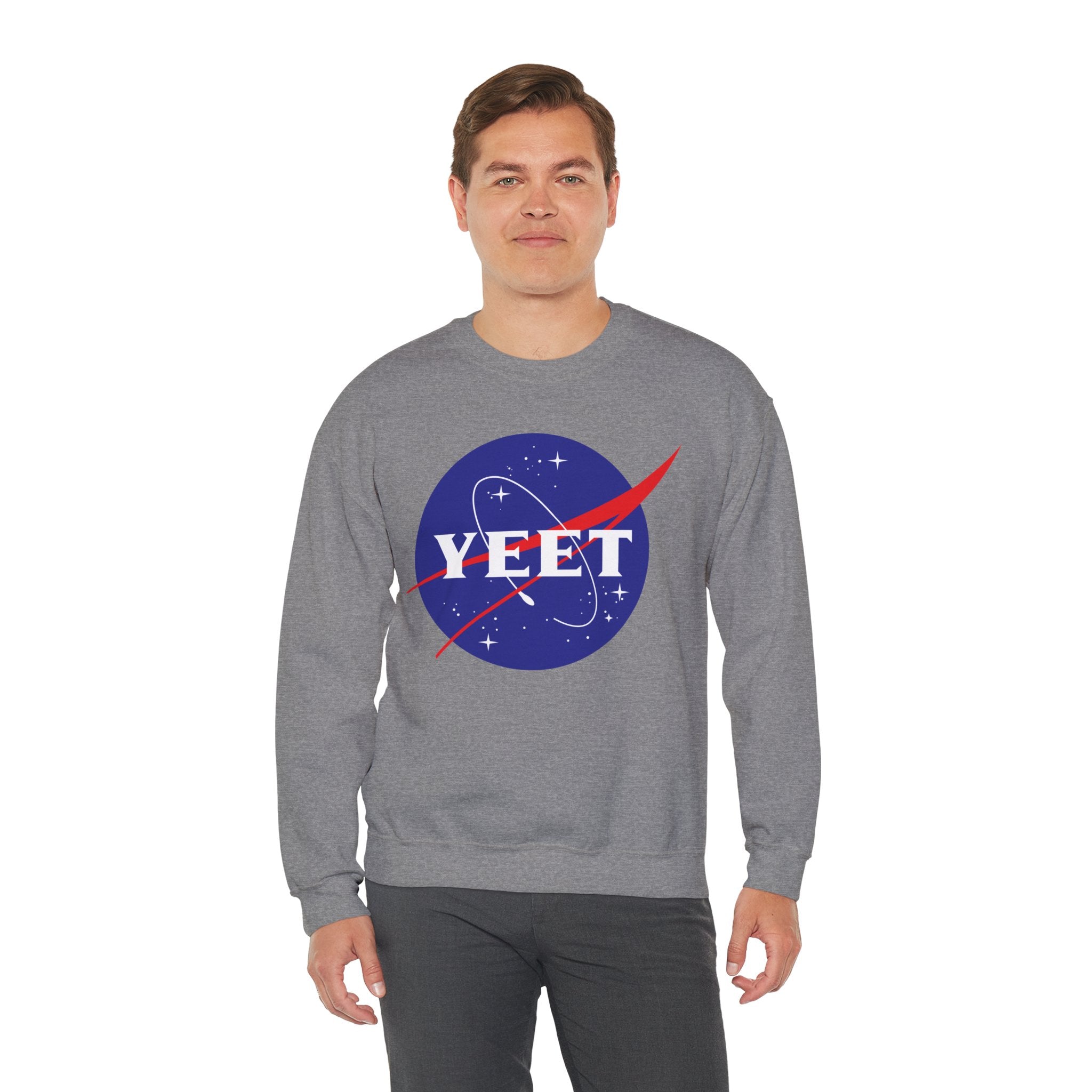 Yeet Nasa Sweatshirt Design, Sports Sweatshirt, Wrestling Fan Unisex Sweatshirt - Gift for Him or Her, Casual Outwear, Heavy Blend Crewneck Sweatshirt