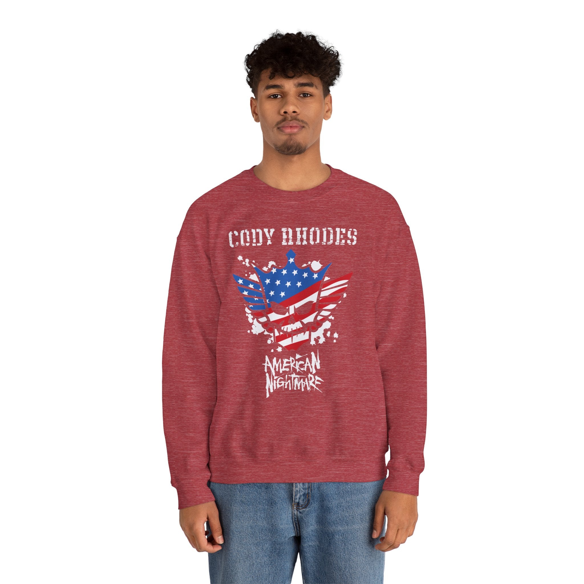Cody Rhodes American Nightmare, Wrestling Fan Unisex Sweatshirt - Gift for Him or Her, Casual Outwear, Graphic Design, Heavy Blend Sweatshirt