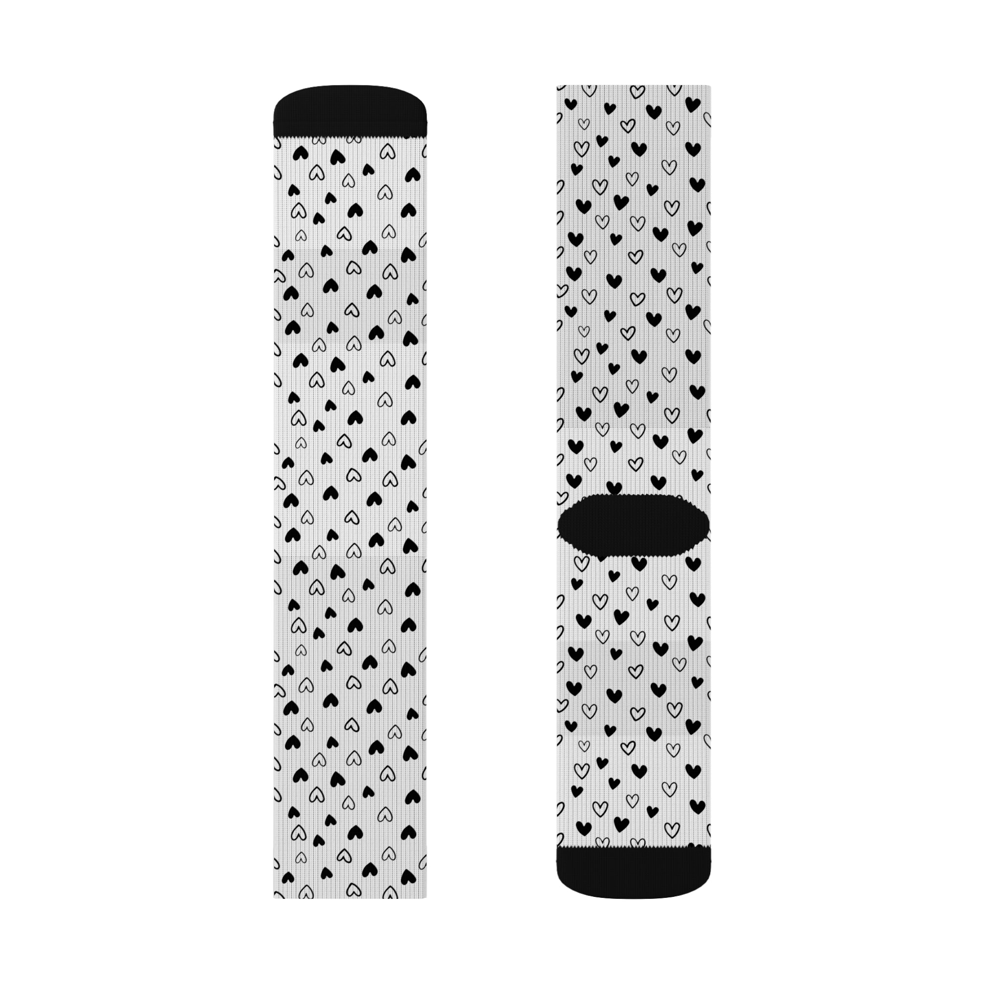 Heart Black White Minimalist Socks Warm Crew Socks Socks for everyday wear