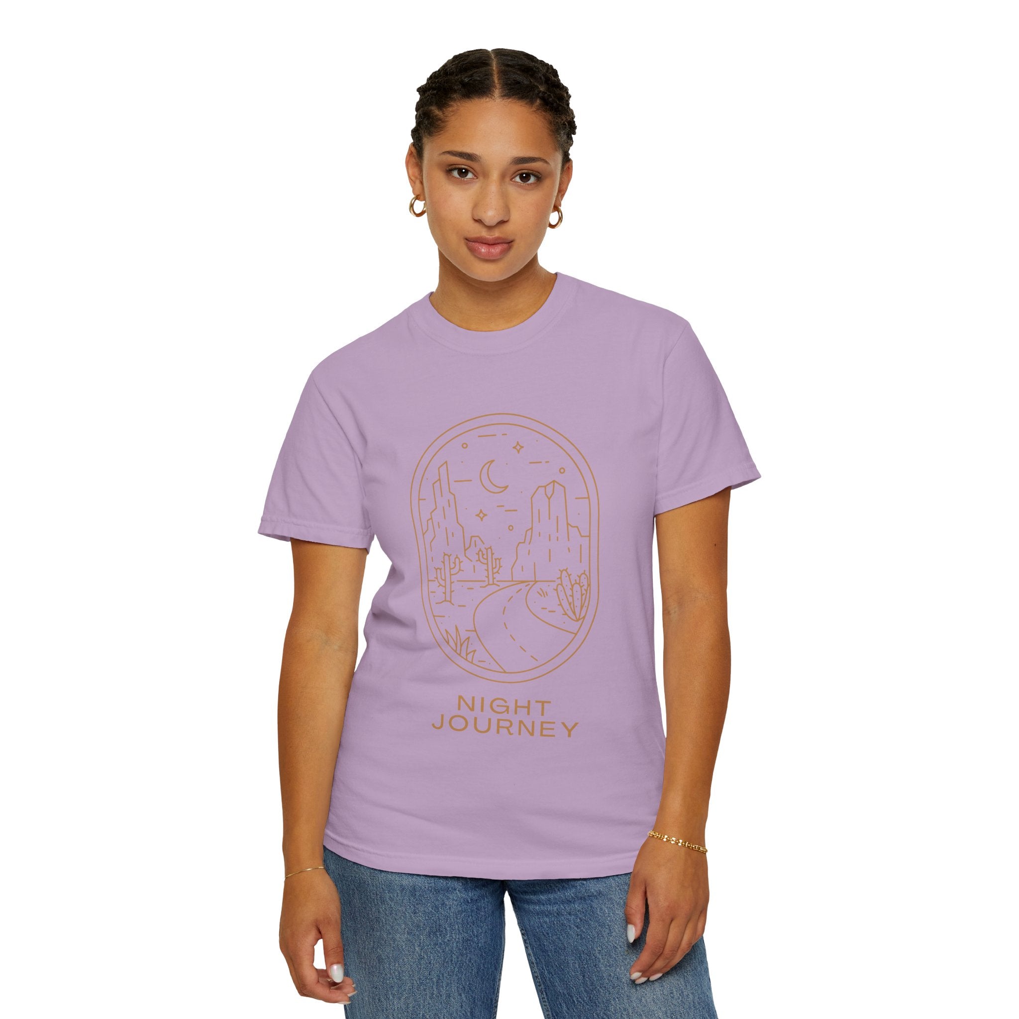 Night Journey, Graphic Design Unisex T-shirt, Casual Cotton Outwear, Gift for Him- Gift for Her, Stylish Tee, Cool Shirt, Trendy Apparel, Comfortable Top,