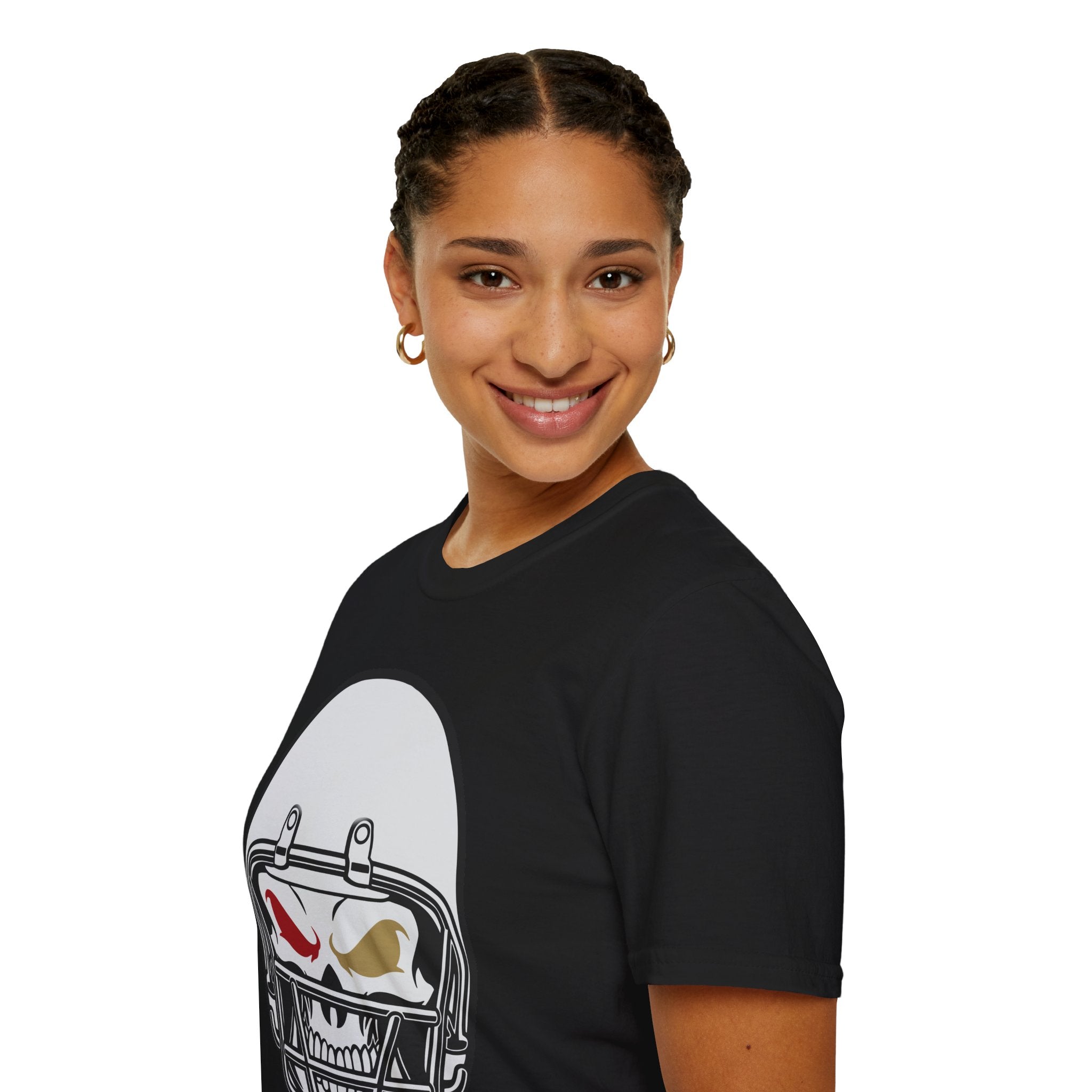 SF Football Skull Helmet T-Shirt - Unique Fan Apparel, Football Team Tee, Game Day Shirt, Sporty Top, Men's Women's Clothing