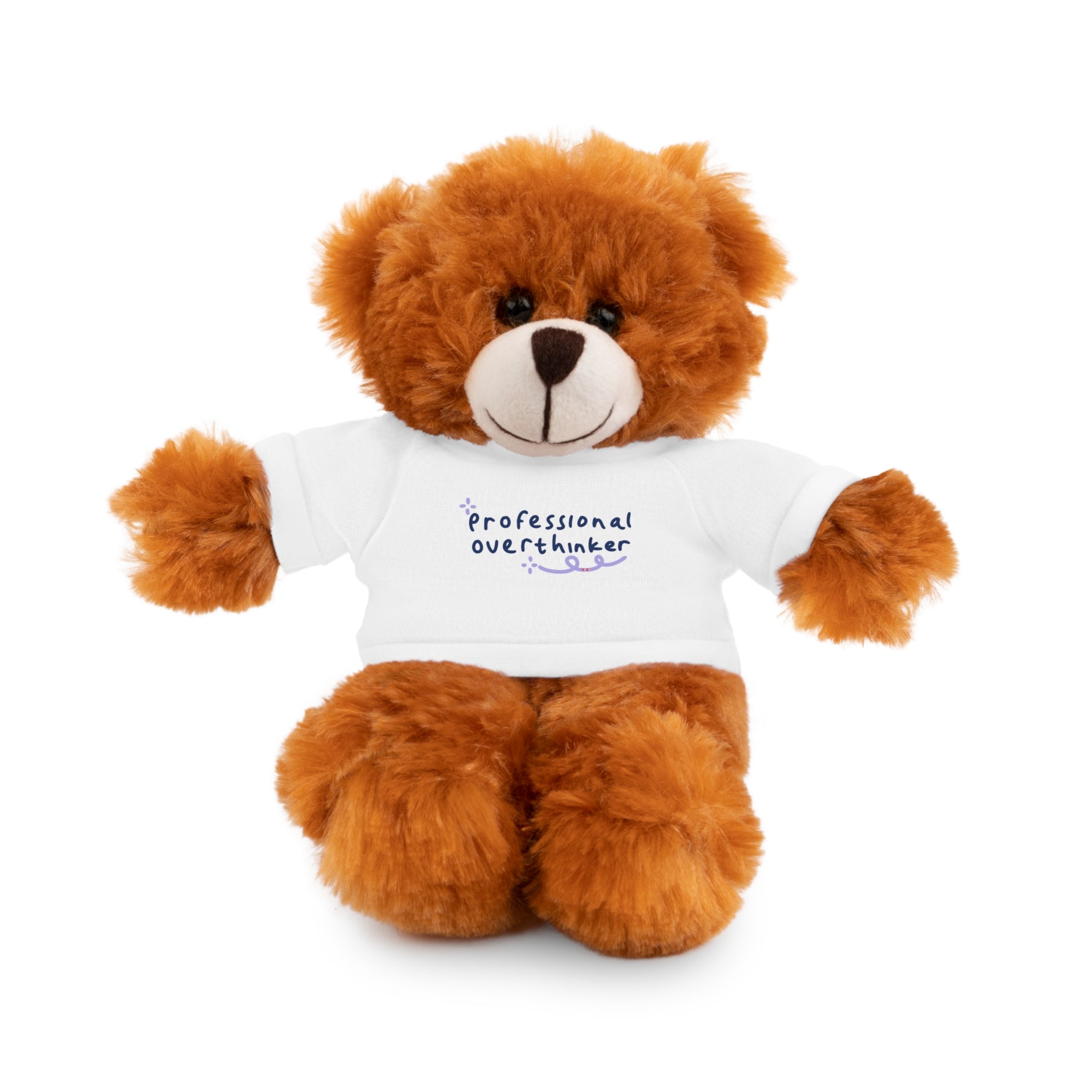 Bunny Plushy, Funny Professional Overthinker, Stuffed Animals Shirt Printed, Suitable for Soft Valentine's Day Gift