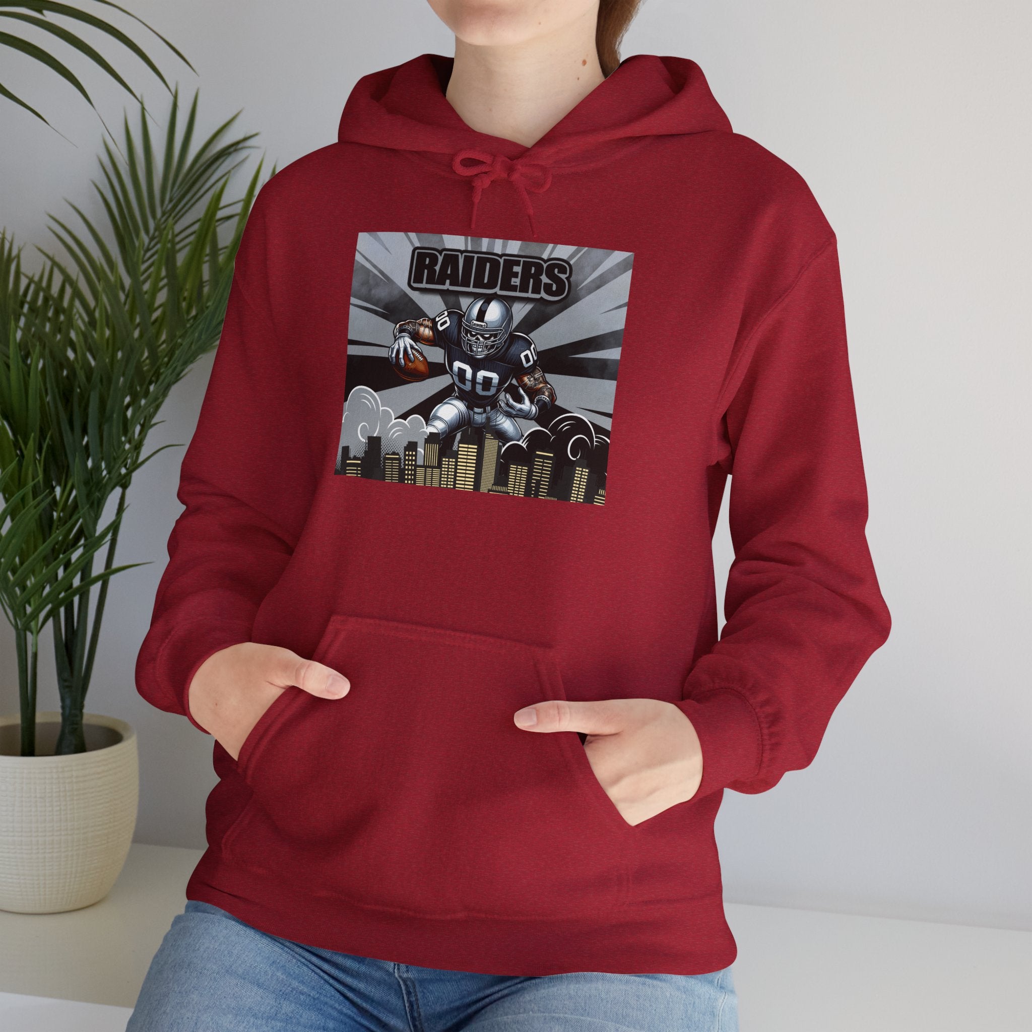 City Warrior Raiders Hoodie, Skyline Power Edition, Touchdown Raiders Hoodie, Unisex Hoodies, Raiders Football Fan Hoodie