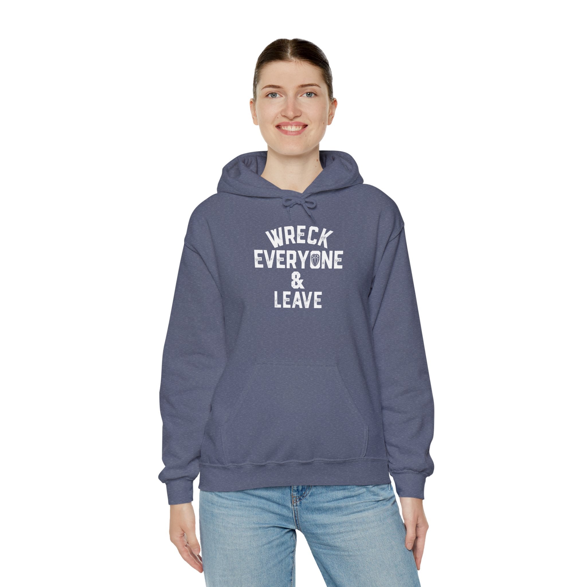 Wreck Everyone and Leave Royal Reigns Hoodies, Pro Wrestling Apparel, Heavy Blend Hoodie, Sports Fan Gift, Graphic Pullover