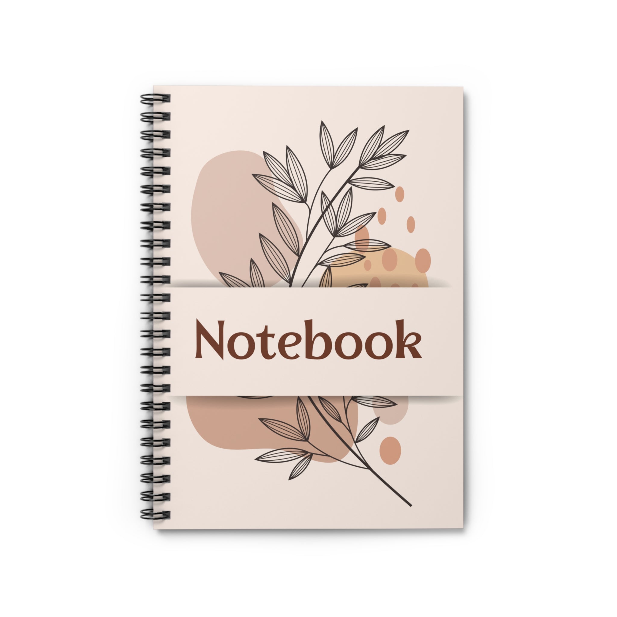 Beige Brown Aesthetic Minimalist Notebook, Spiral Notebook - Ruled Line, Notebook, Office Supplies, School Supplies
