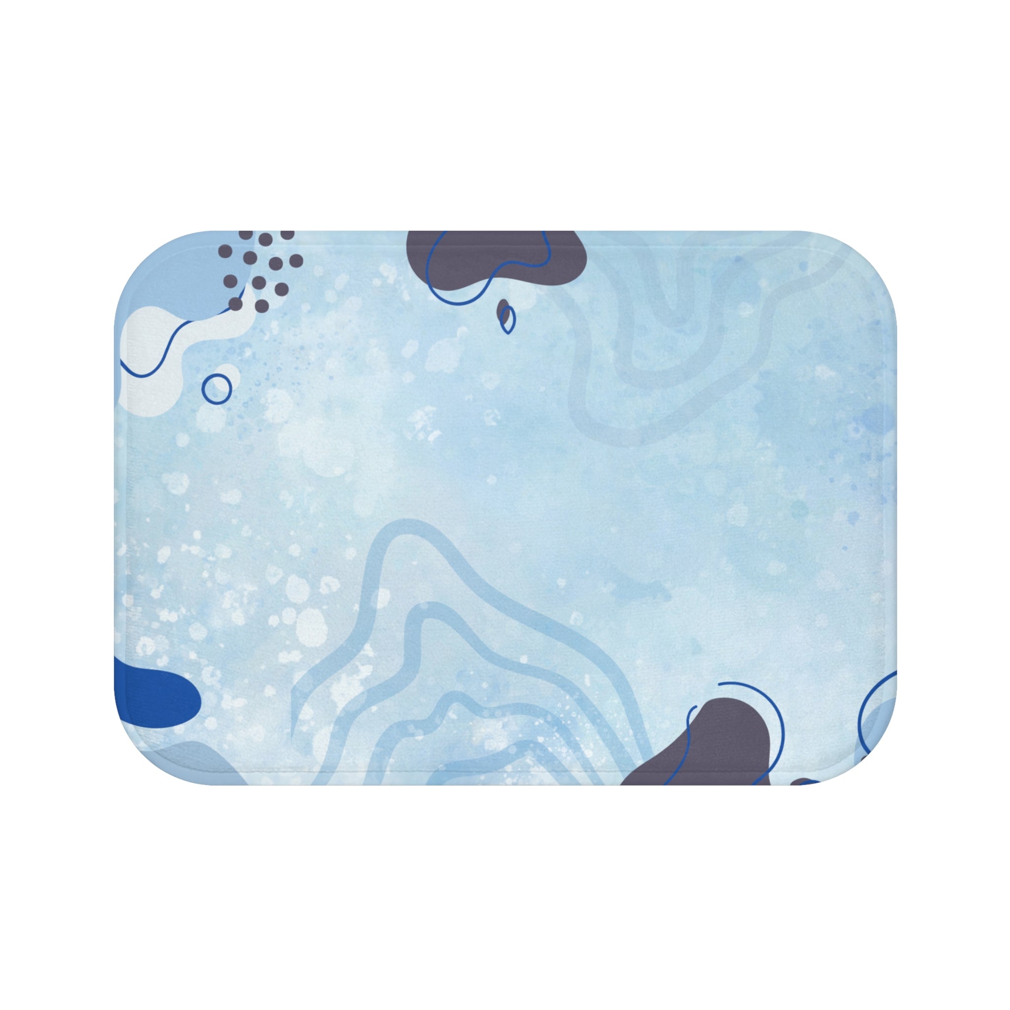 Blue Memory Foam Microfiber Bath Mat - Extra Soft Non-Slip Plush Rug, Machine Washable, Bathroom Floor, Tub & Shower