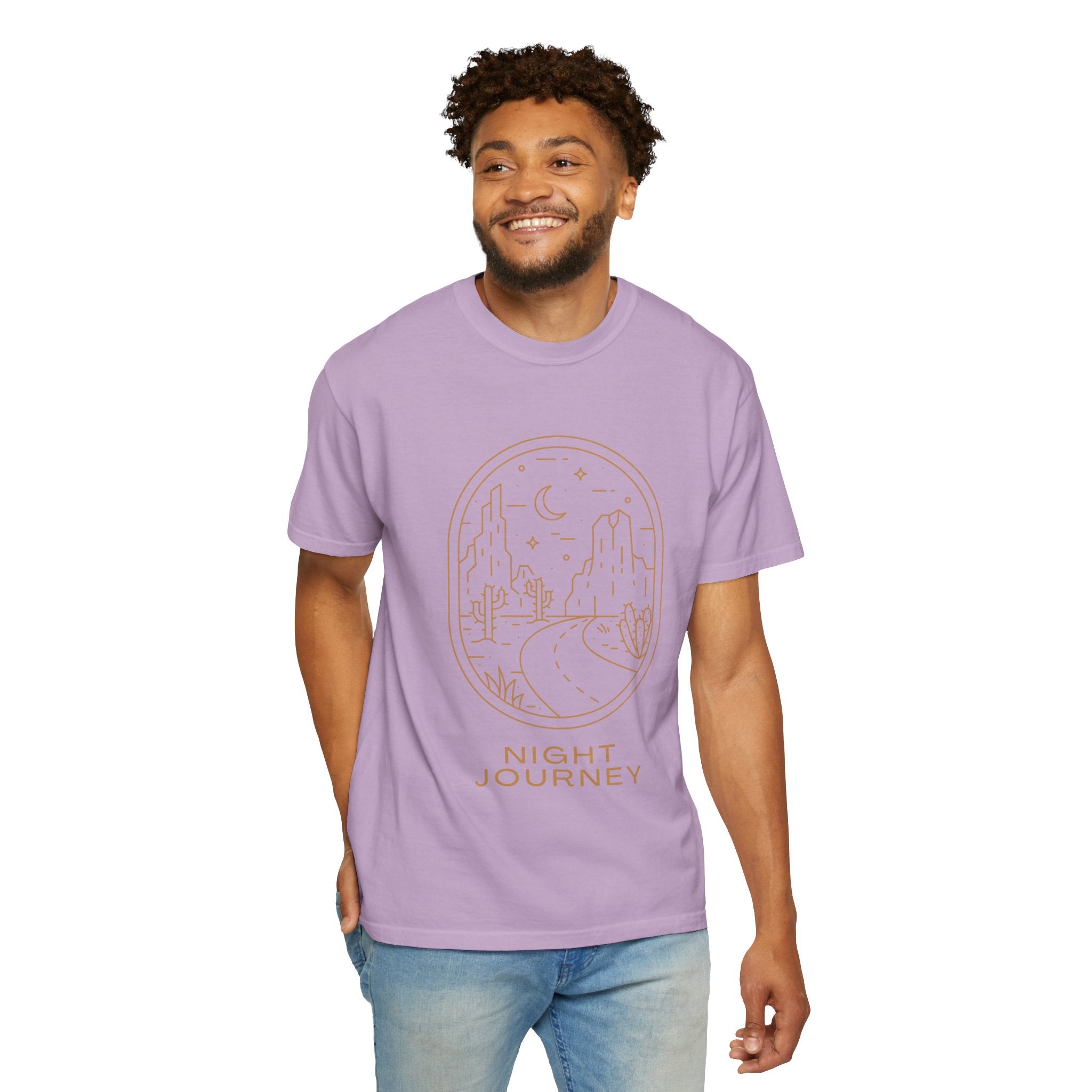 Night Journey, Graphic Design Unisex T-shirt, Casual Cotton Outwear, Gift for Him- Gift for Her, Stylish Tee, Cool Shirt, Trendy Apparel, Comfortable Top,