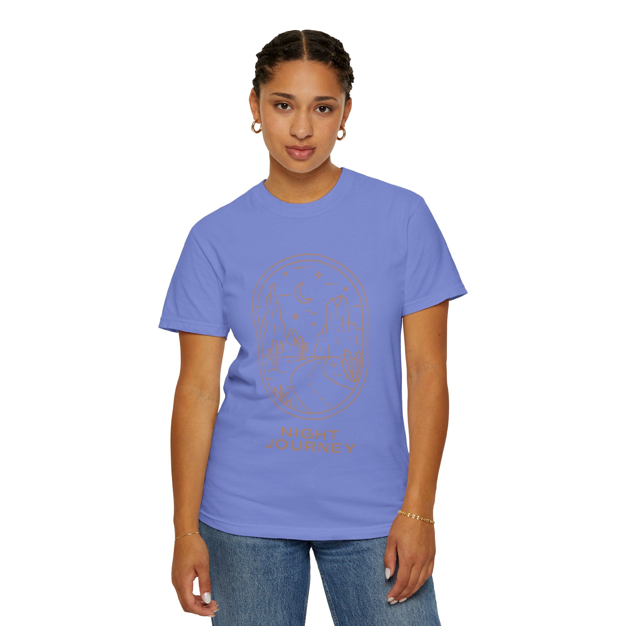 Night Journey, Graphic Design Unisex T-shirt, Casual Cotton Outwear, Gift for Him- Gift for Her, Stylish Tee, Cool Shirt, Trendy Apparel, Comfortable Top,