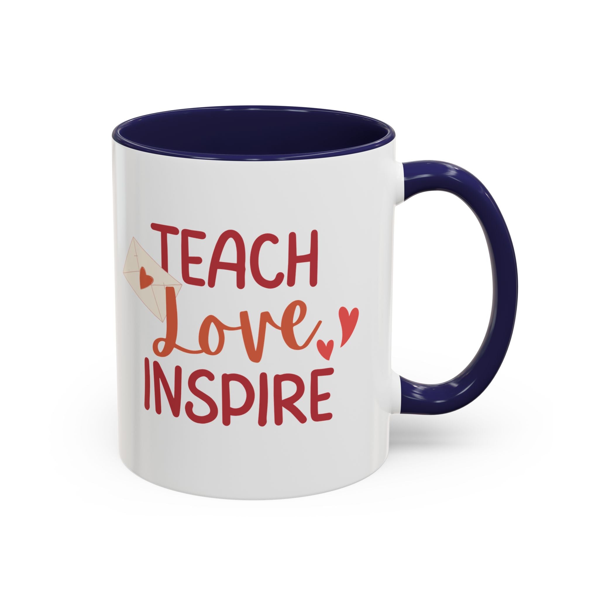 Teach, Love, Inspire Valentine's Design, Holiday Drinkware, Valentines, Christmas Birthday Gifts for Teachers, Coffee Mug for Teacher Valentines Day,