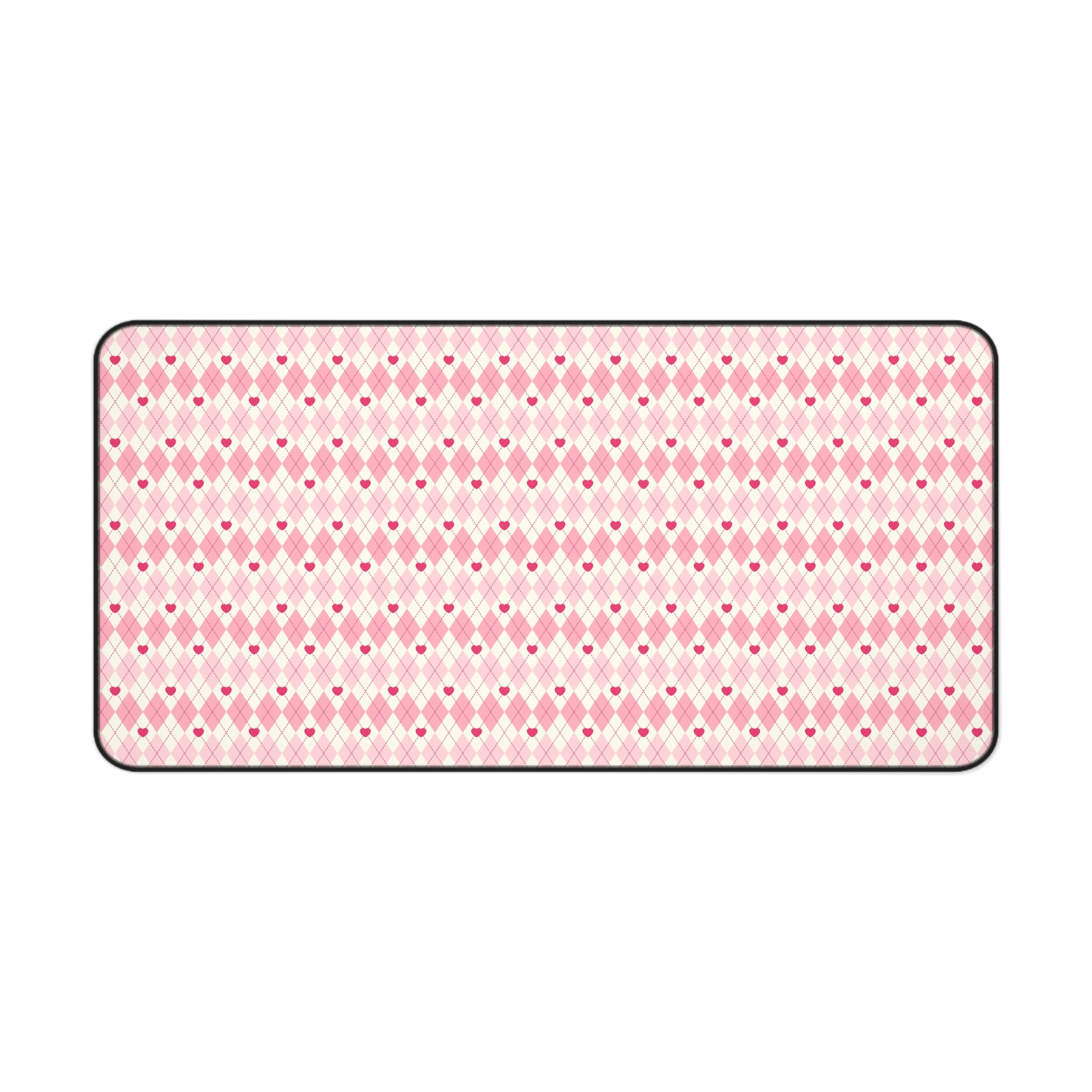 Pink Vintage Heart Love Valentines Gift, Mouse Pad, Desk Matt for Desktop, Cute Desk Pad Mat, XXL Large Mouse Pad for Desk, Anti-Slip Big Mousepad with Stitched Edges, Keyboard Pad Mouse Mat for Computer