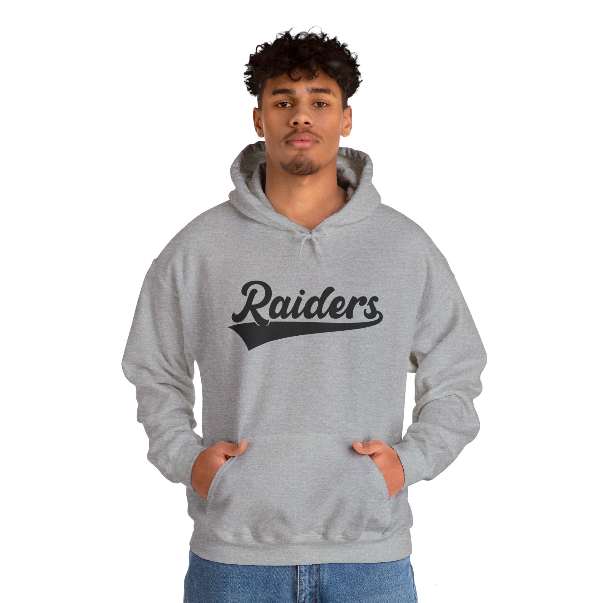 Pure Black Raiders Hoodie - Legendary Fanwear, Football Raiders Hoodie, Bold and Dominant, Ultimate Game-Day Gear, Football