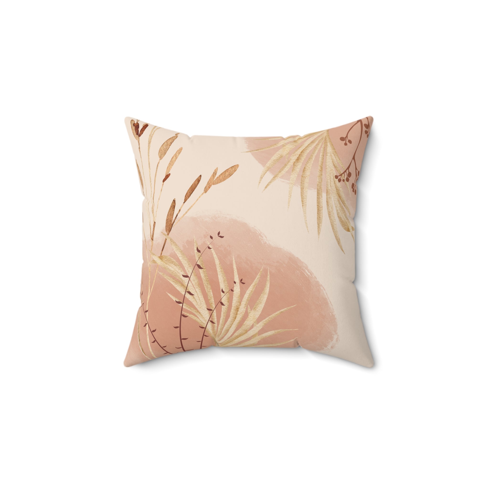 Soft Pink Floral Flower Pillow Covers, Decorative Couch Sofa Accent Pillows, Living Room Spun Polyester Square Pillow