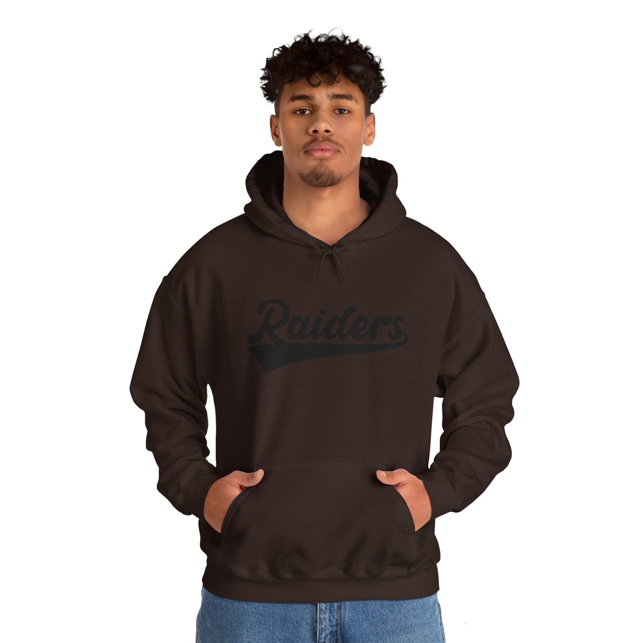 Pure Black Raiders Hoodie - Legendary Fanwear, Football Raiders Hoodie, Bold and Dominant, Ultimate Game-Day Gear, Football