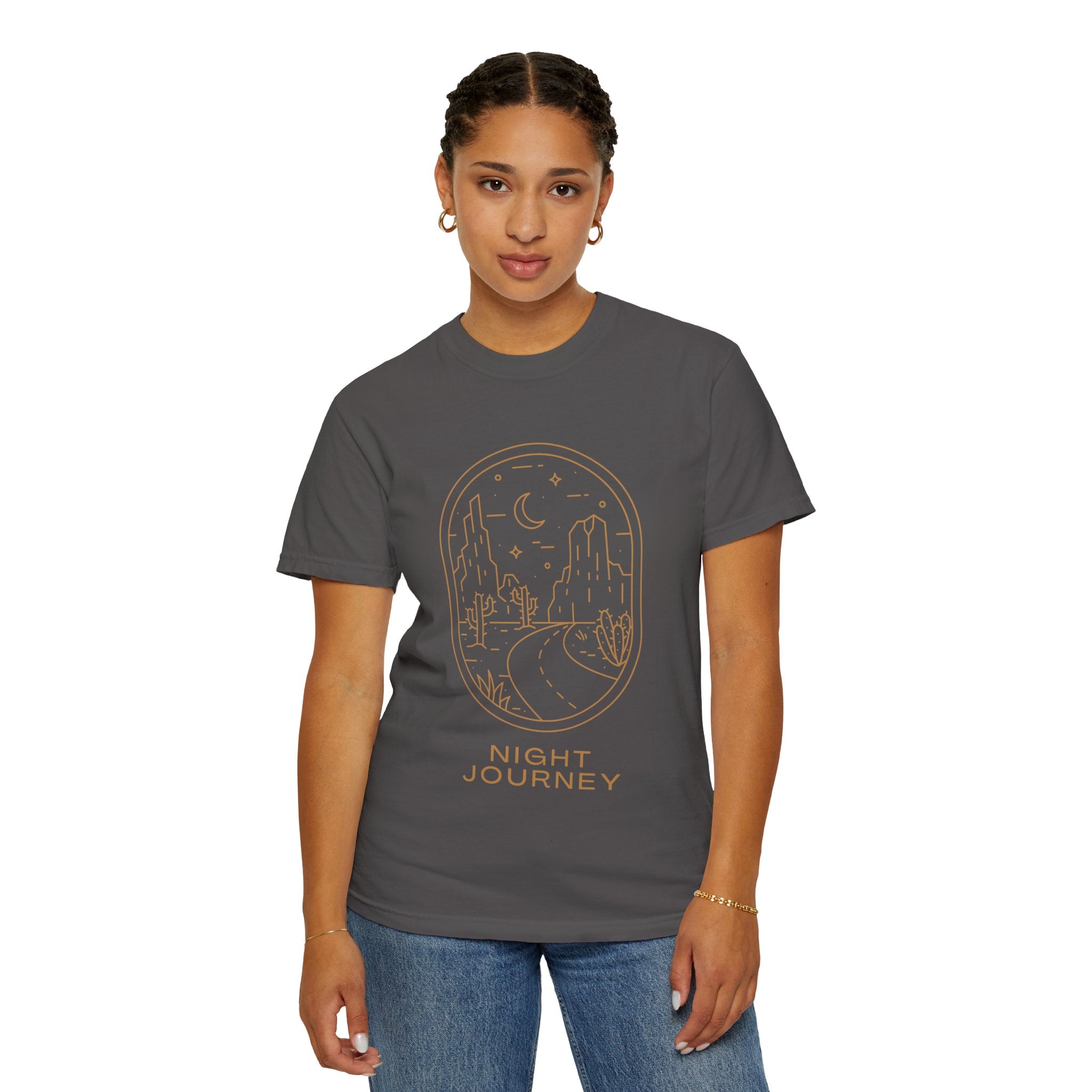 Night Journey, Graphic Design Unisex T-shirt, Casual Cotton Outwear, Gift for Him- Gift for Her, Stylish Tee, Cool Shirt, Trendy Apparel, Comfortable Top,